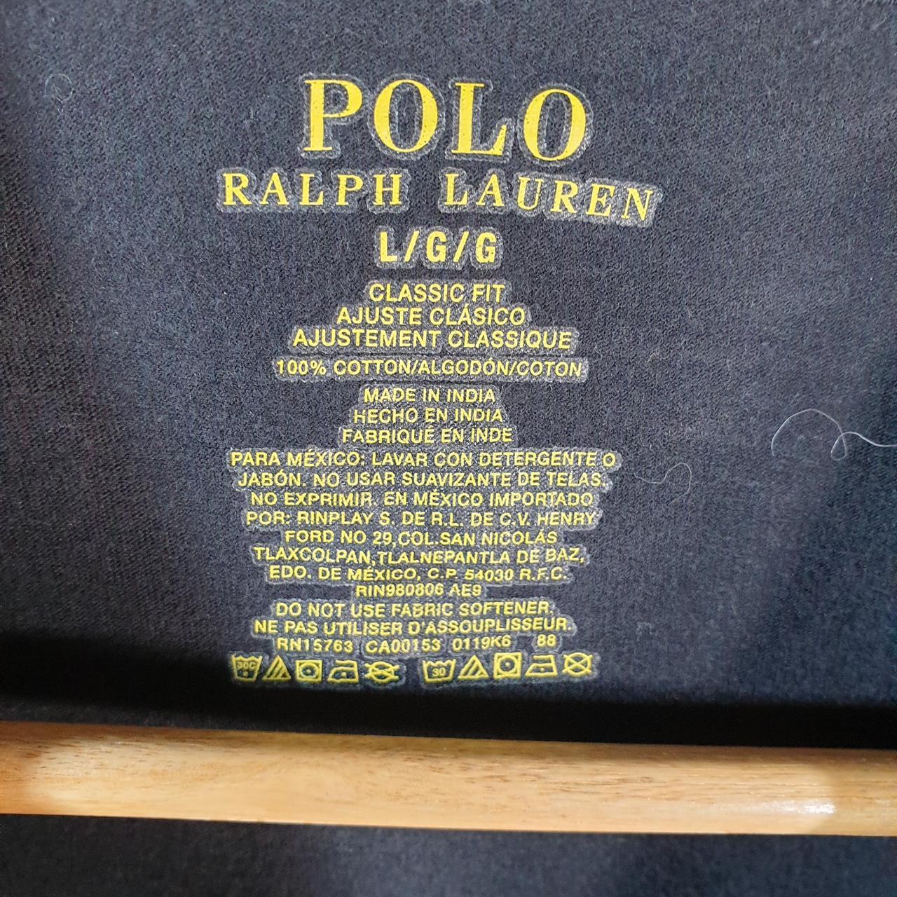 Vintage Ralph Lauren Polo T Shirt Men’s Large Black Embroidered Classic Fit Pony C8617