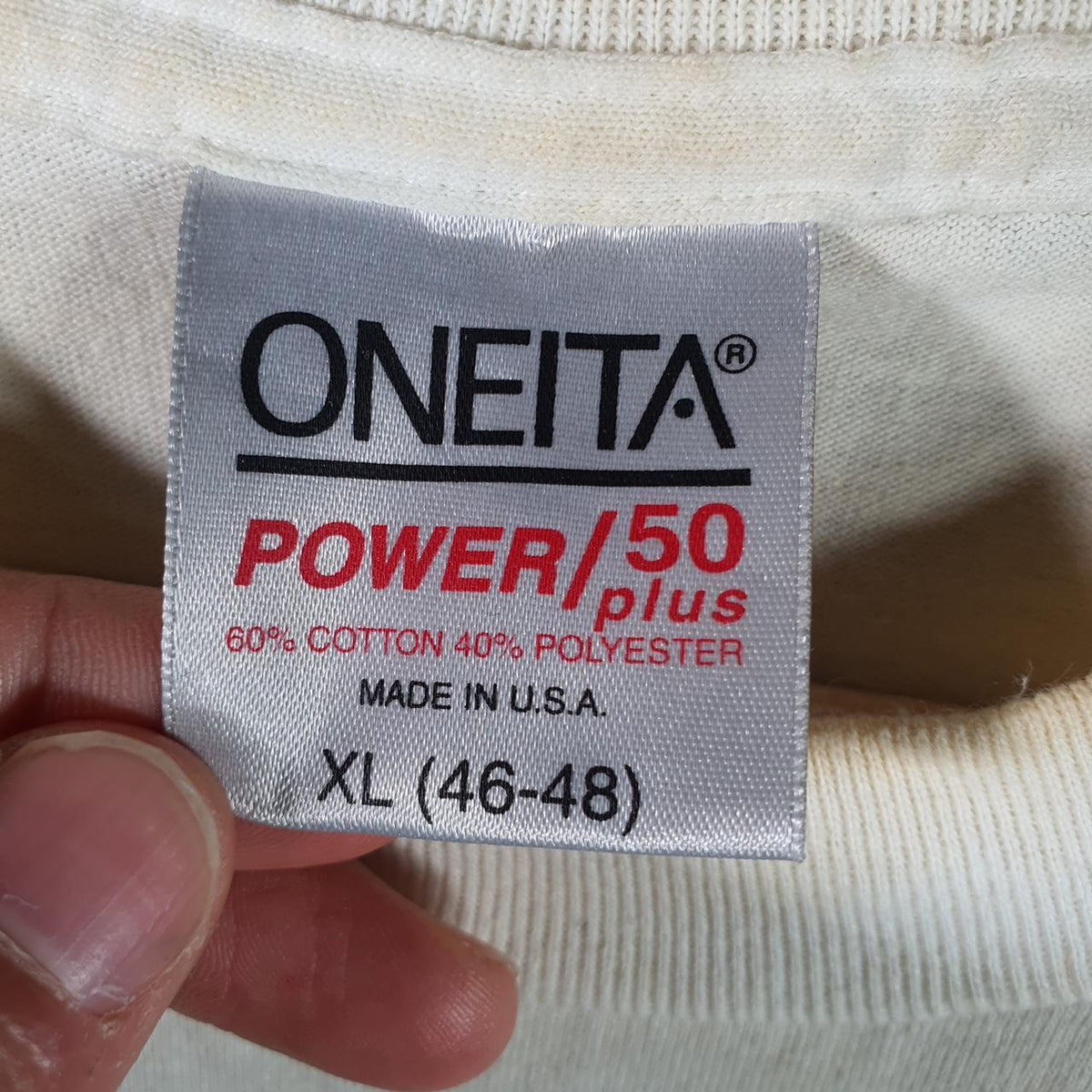 Vintage Oneita Power Idaho Games Security T Single Stitch T Shirt Men’s XL White Big Fish Vintage