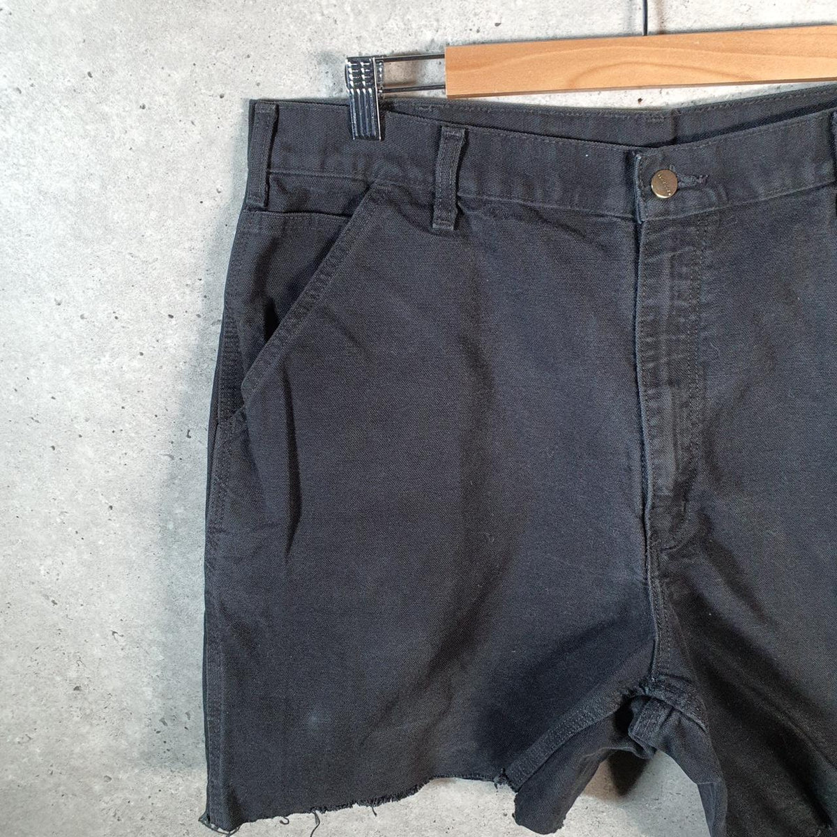 Vintage Carhartt Baggy Carpenter Shorts Jorts Cargo Men’s W38 Black Loose Fit Workwear A4879