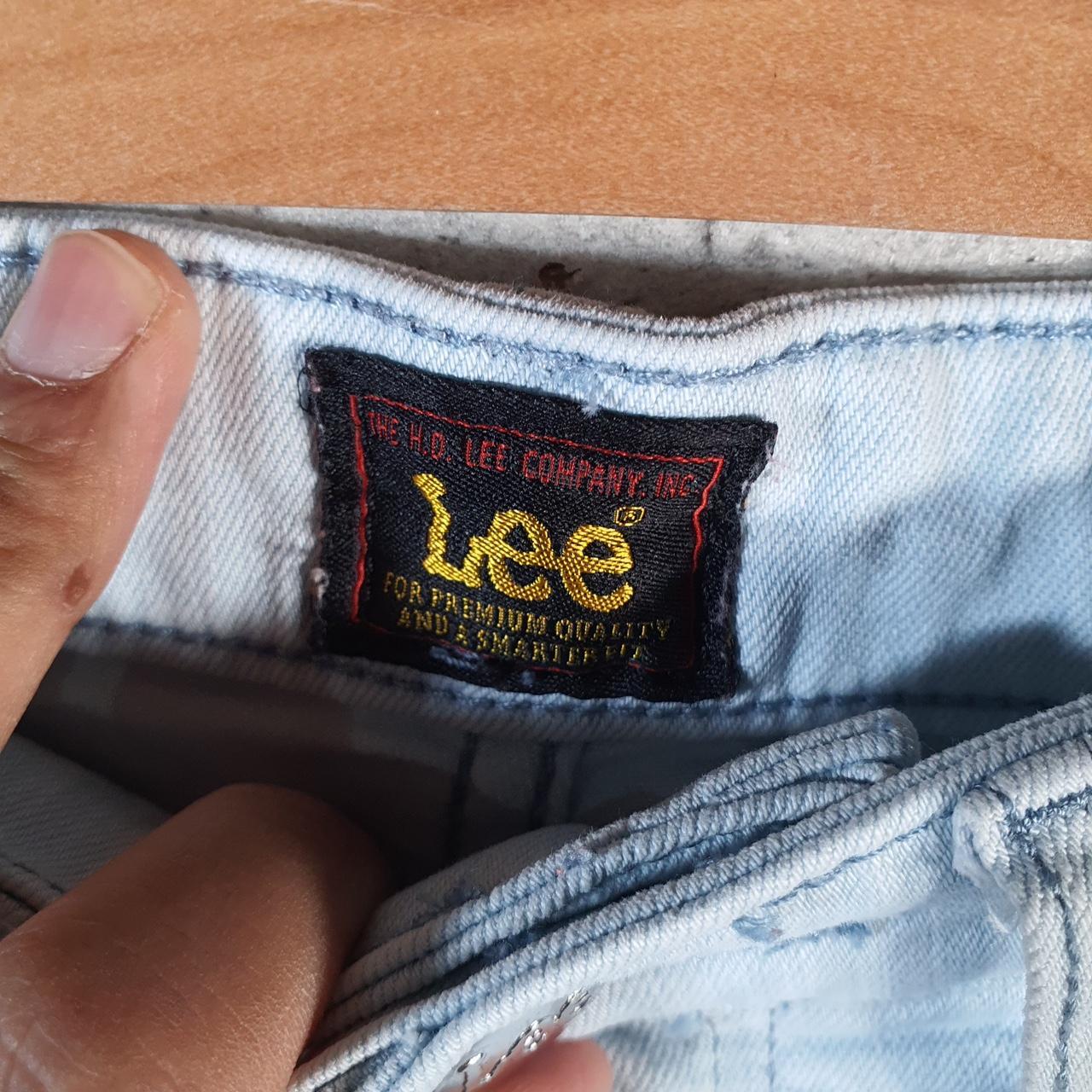 Vintage Lee Baggy Shorts Jorts Cargo Womens W24 Blue Relaxed Denim