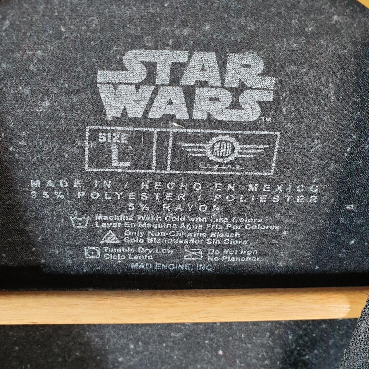 Vintage Star Wars Movie T Shirt Shirt Men’s Large Grey Logo Graphic Spellout C9595
