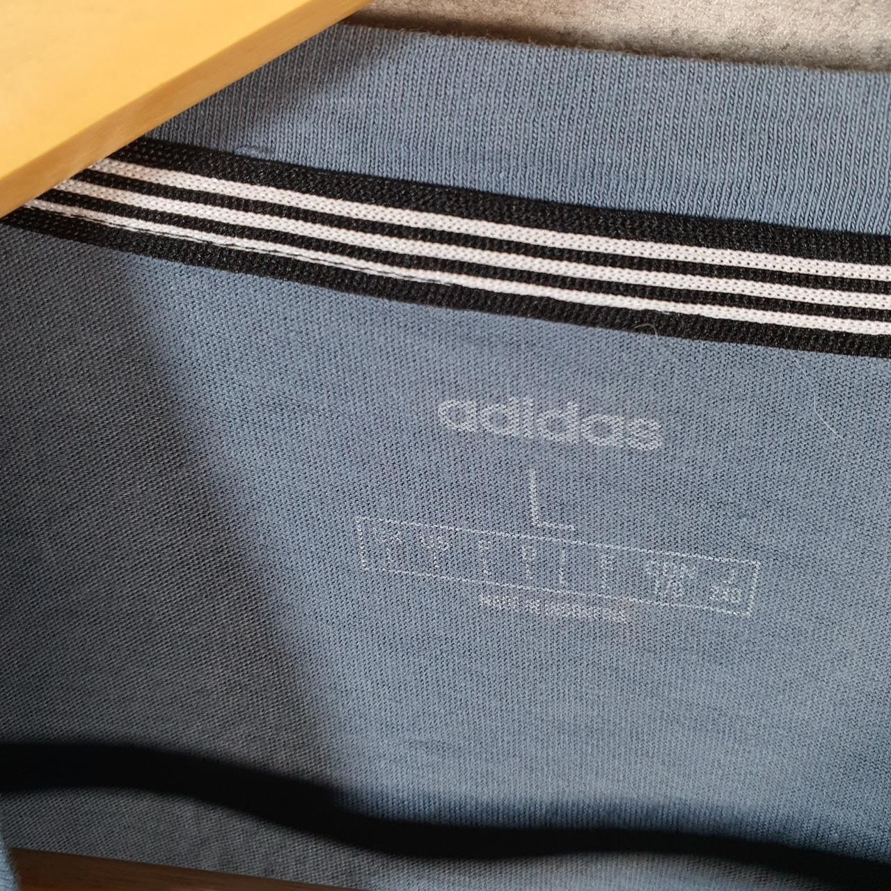 Vintage Adidas Spellout T Shirt Shirt Men’s Small Blue Three Stripes Logo Athletic C9577