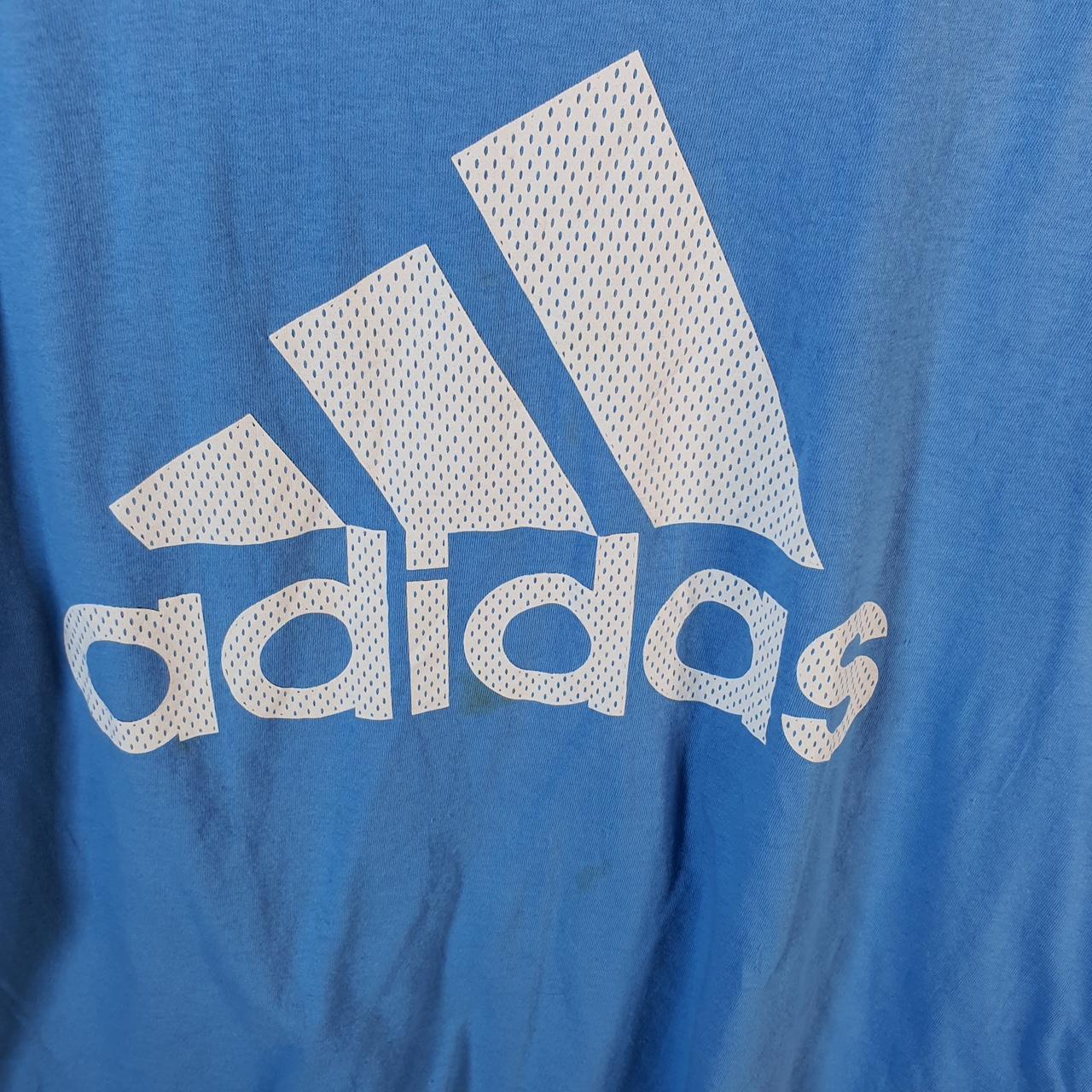 Vintage Adidas Go To Tee T Shirt Men’s Large Blue Three Stripes Logo Athletic