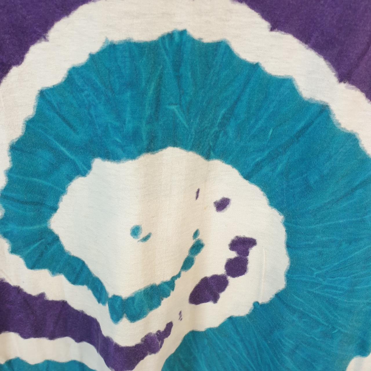 Vintage Hanes Tie Dye Graphic 90s USA Single Stitch T Shirt Men’s Large Blue