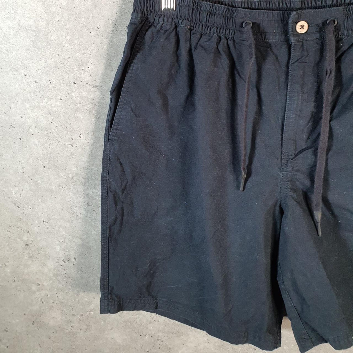 Vintage Quiksilver Waterman Chino Shorts Jorts Cargo Men’s XL Black Baggy Cotton A4462