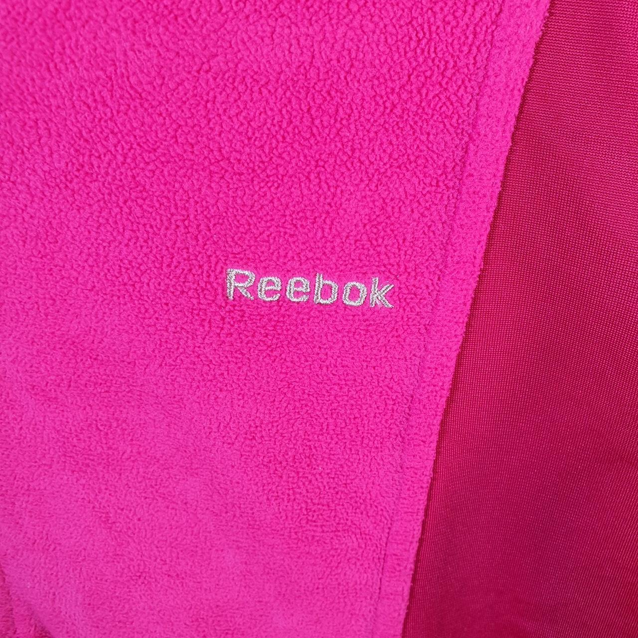 Vintage Reebok 1/4 Zip Fleece Sweatshirt  Womens Large Pink Full Zip Logo