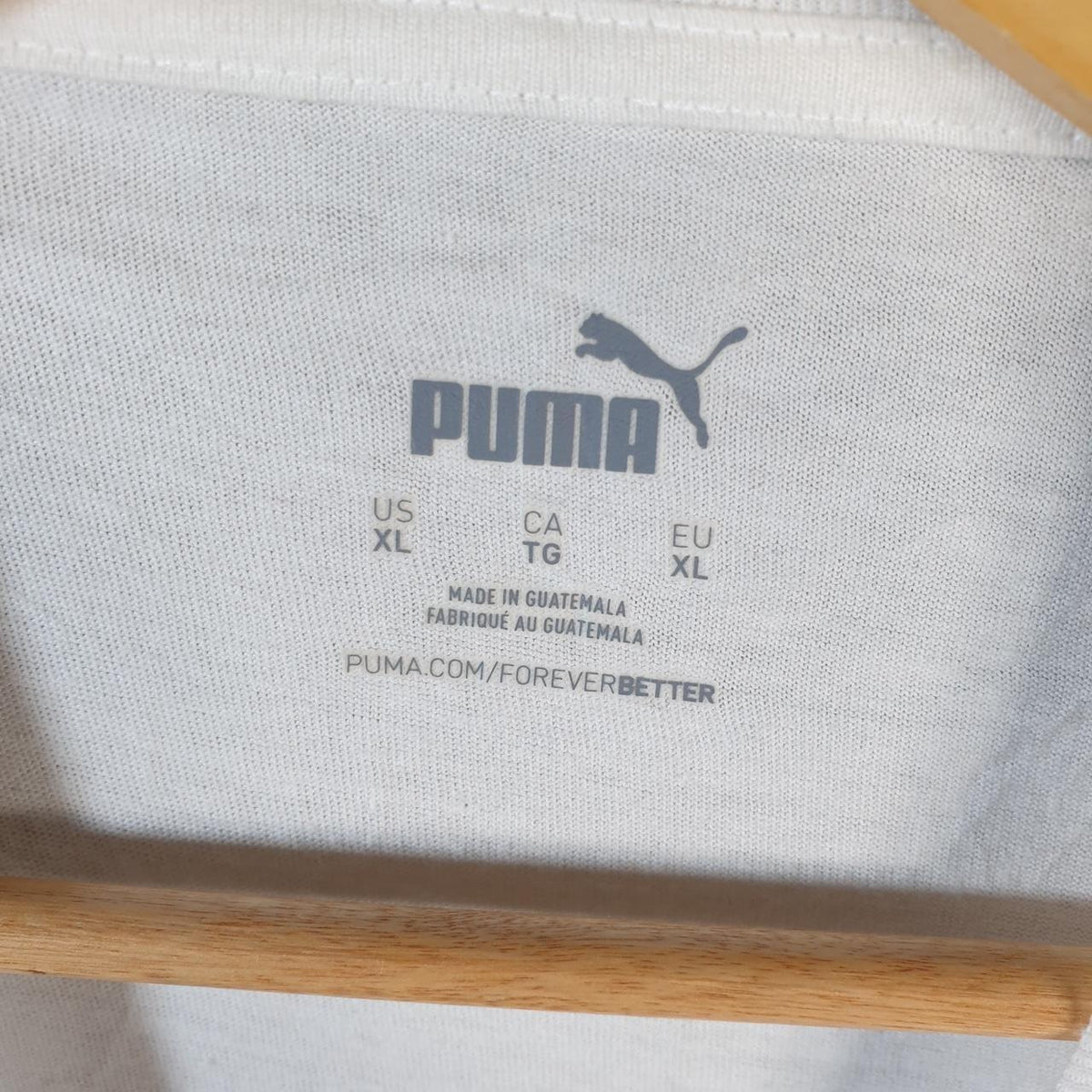 Vintage Puma Spellout T Shirt Mens XL White sports Logo Athletic