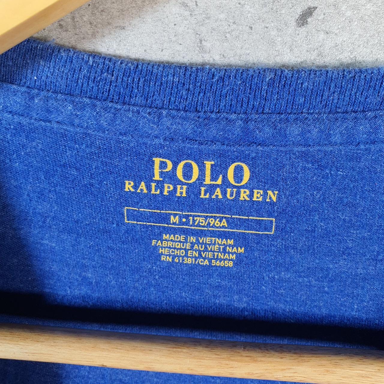 Vintage Ralph Lauren Polo T Shirt Men’s Medium Blue Embroidered Pony Classic Fit C9109