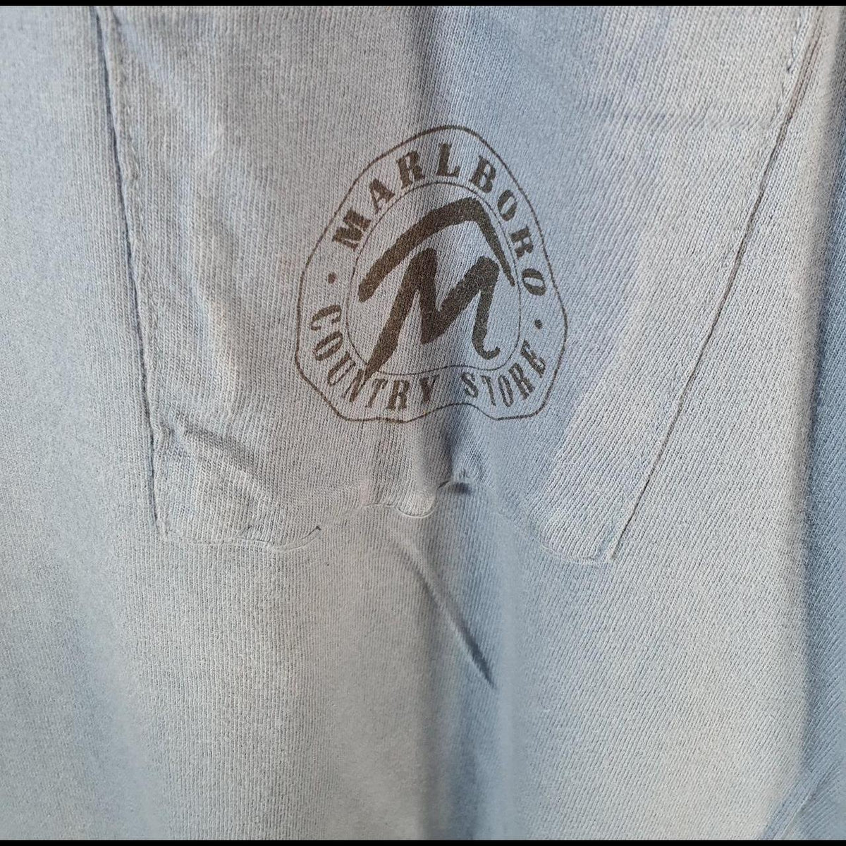 Vintage Marlboro Country Store Graphic 90s USA Single Stitch T Shirt Men’s XL Blue