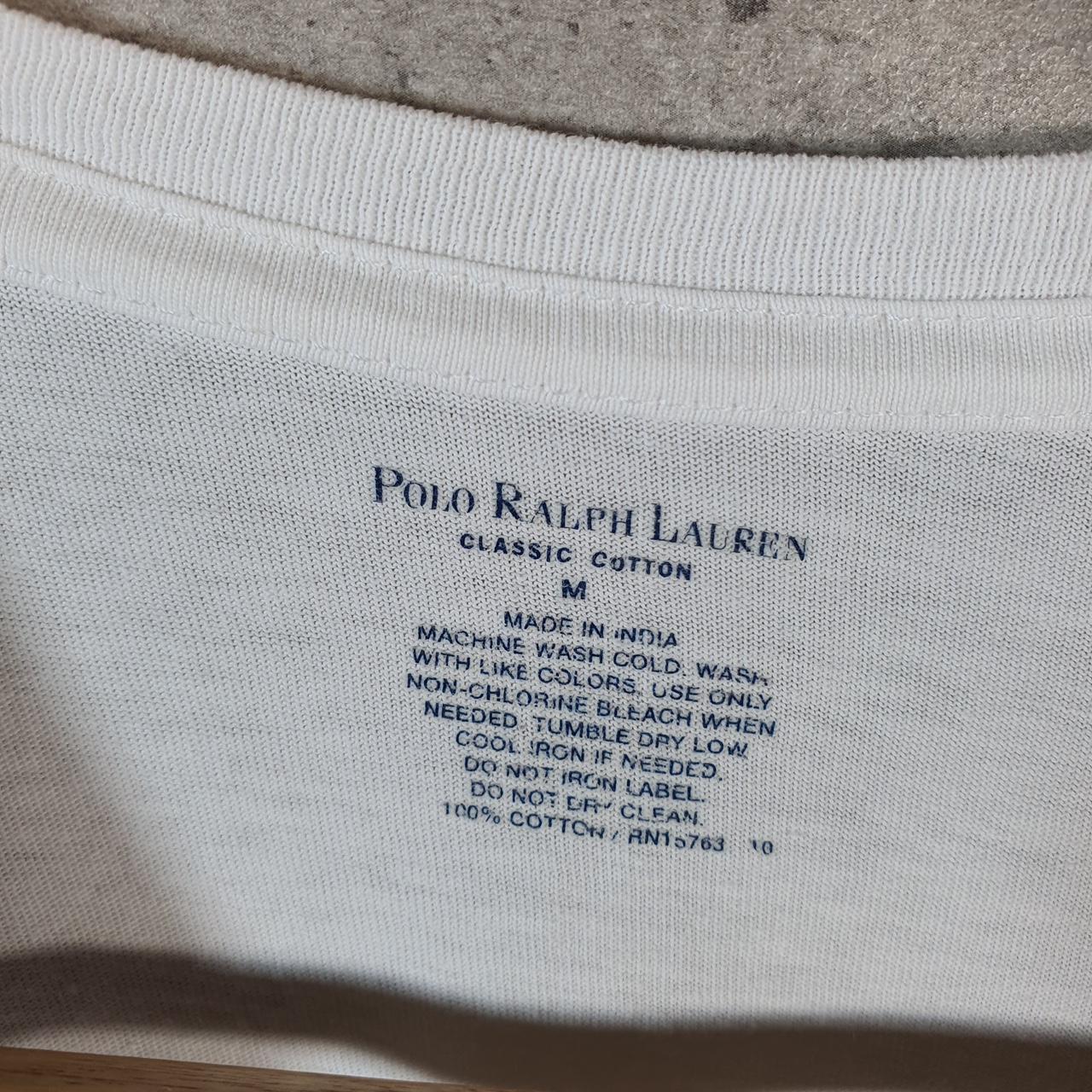 Vintage Ralph Lauren Polo Sport T Shirt Men’s Medium White Custom Fit Embroidered Pony C9025