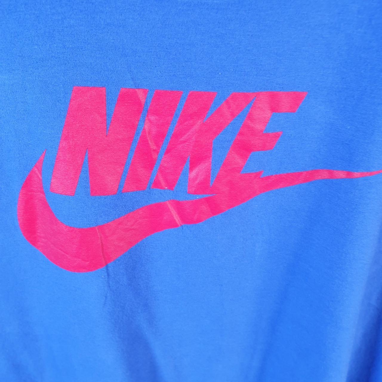 Vintage Nike Club Printed T Shirt Men’s 2XL Casual Blue Swoosh Athletic