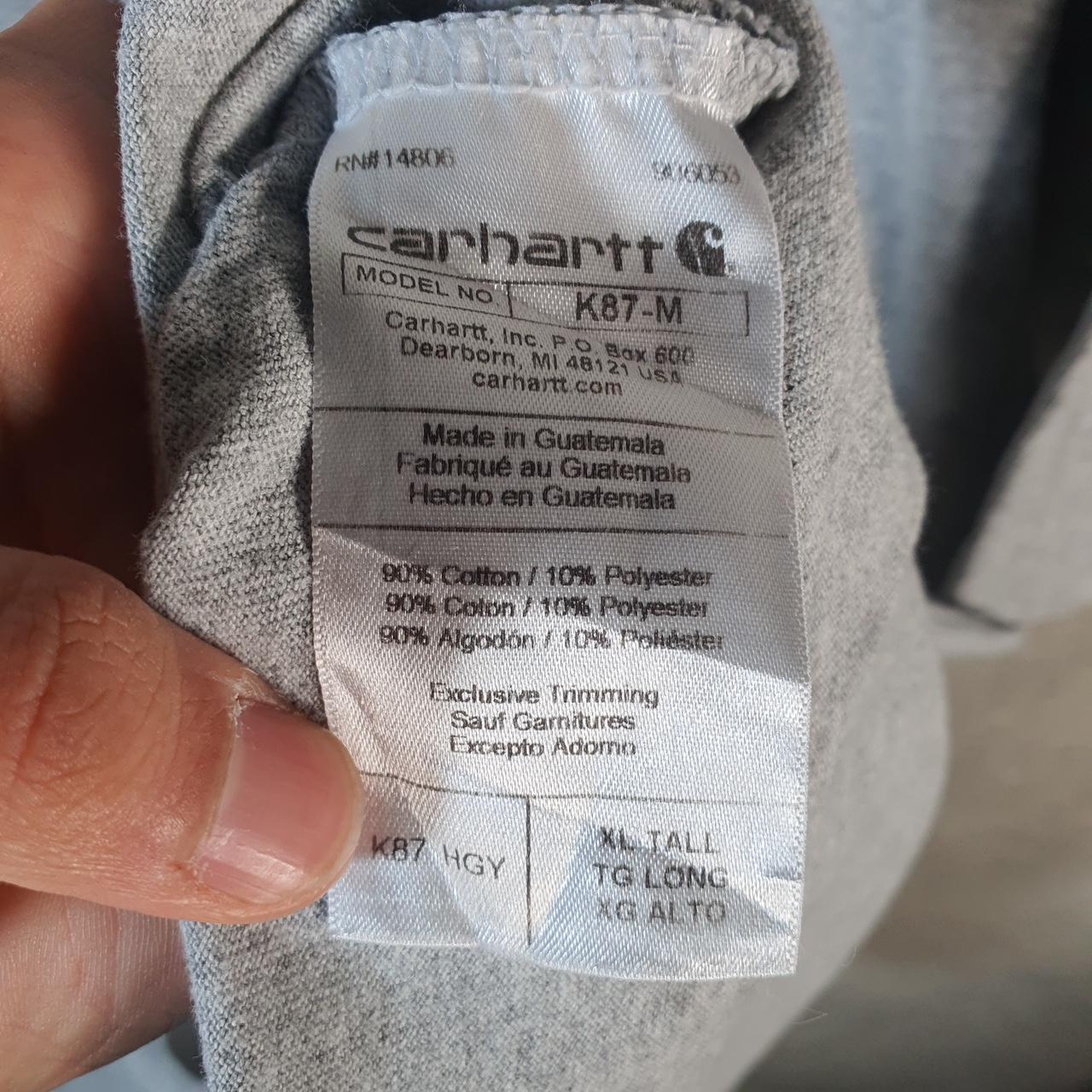 Vintage Carhartt Pocket T Shirt Men’s XL Tall Grey Workwear Chore Utility Loose Fit C9755