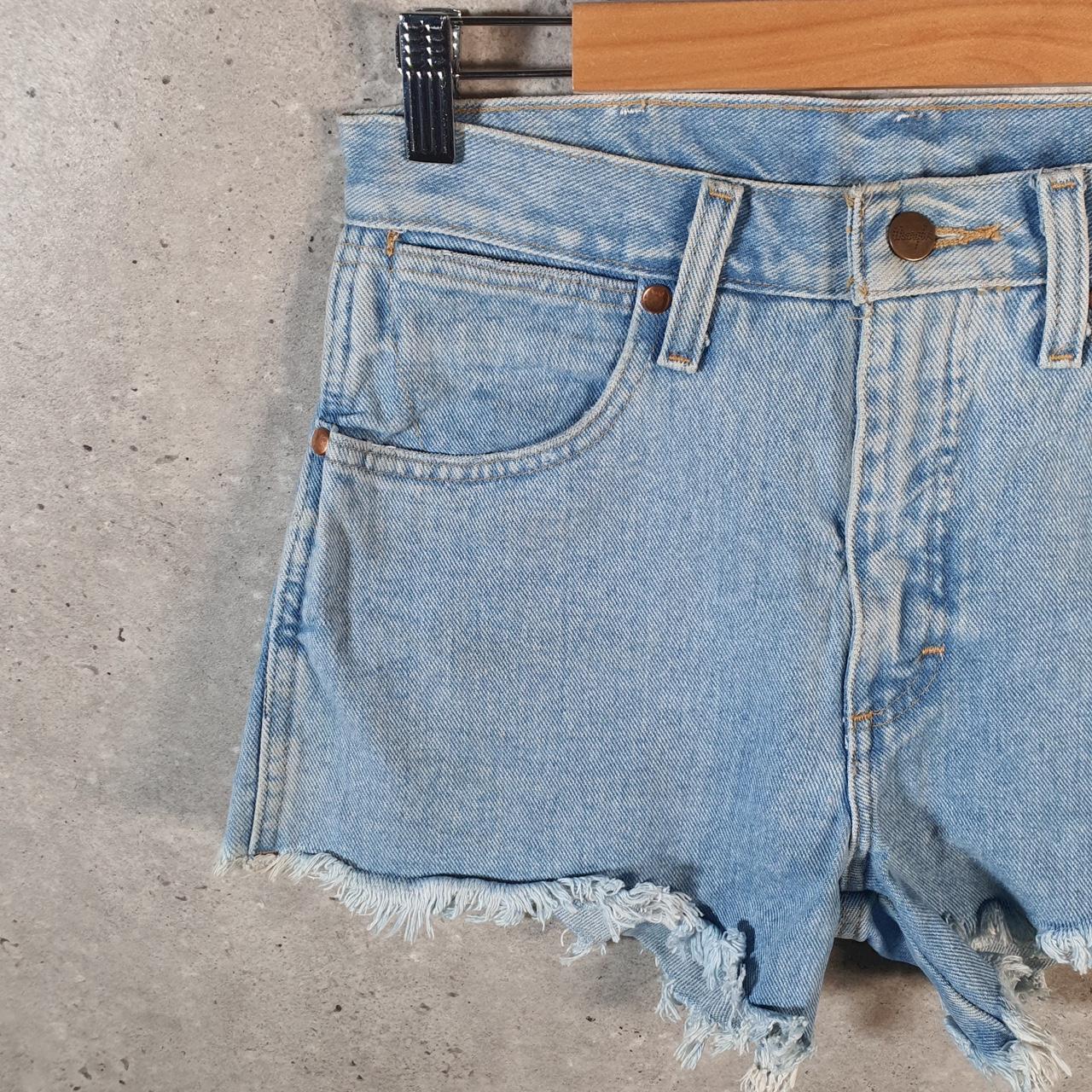 Vintage Wrangler Cut Short Baggy Shorts Jorts Cargo Womens W30 Blue Relaxed Denim
