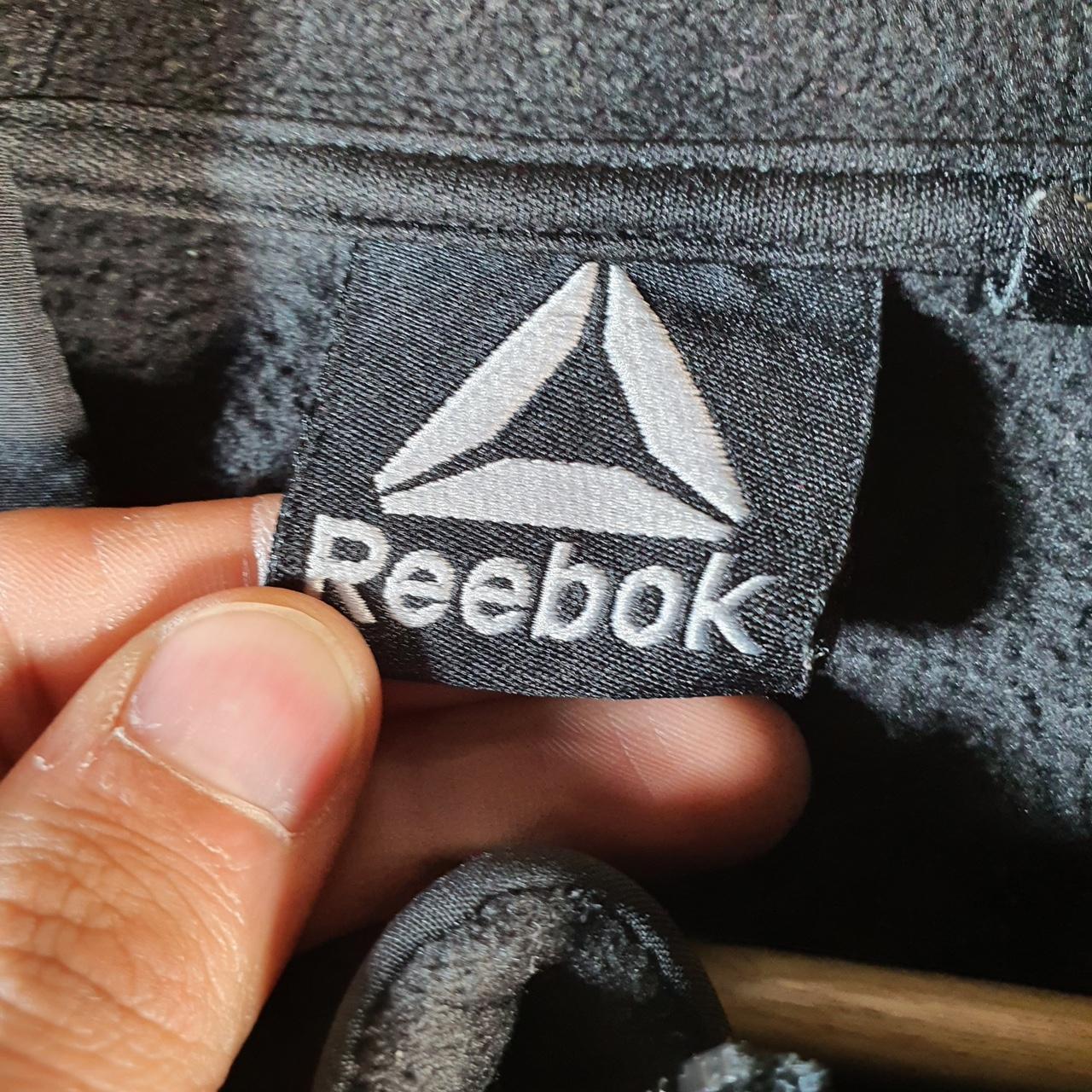 Reebok Full Zip Fleece Hoodie Mens Large Black Embroidered Logo
