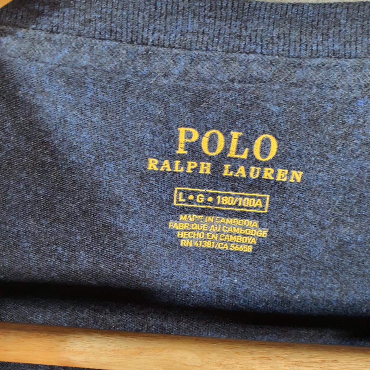 Vintage Ralph Lauren Polo Sport T Shirt Men’s Large Blue Classic Fit Embroidered Pony C8683