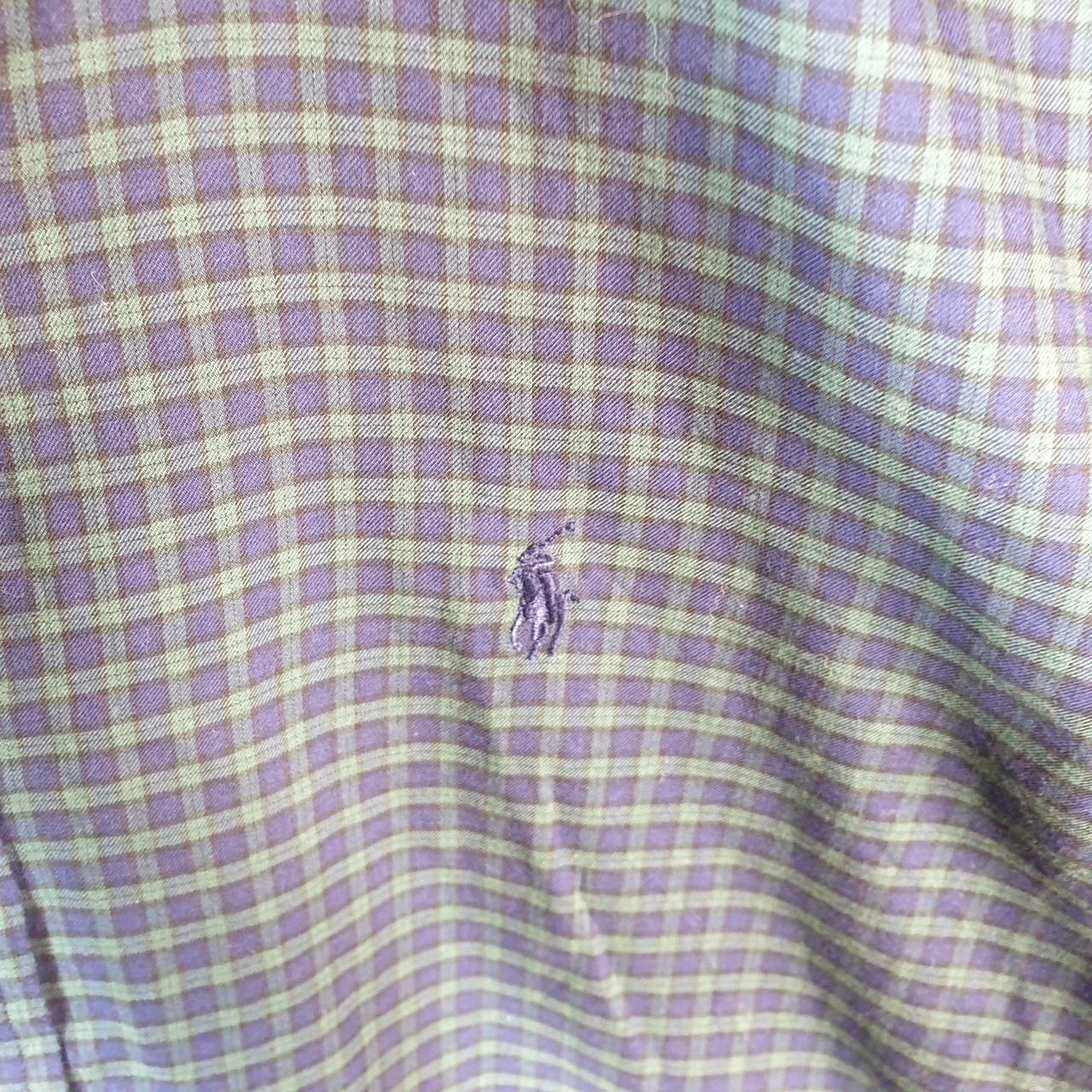 Vintage Ralph Lauren Button Down Shirt Men’s Small Blue Checkered Fit Pony Cotton Big Fish Vintage