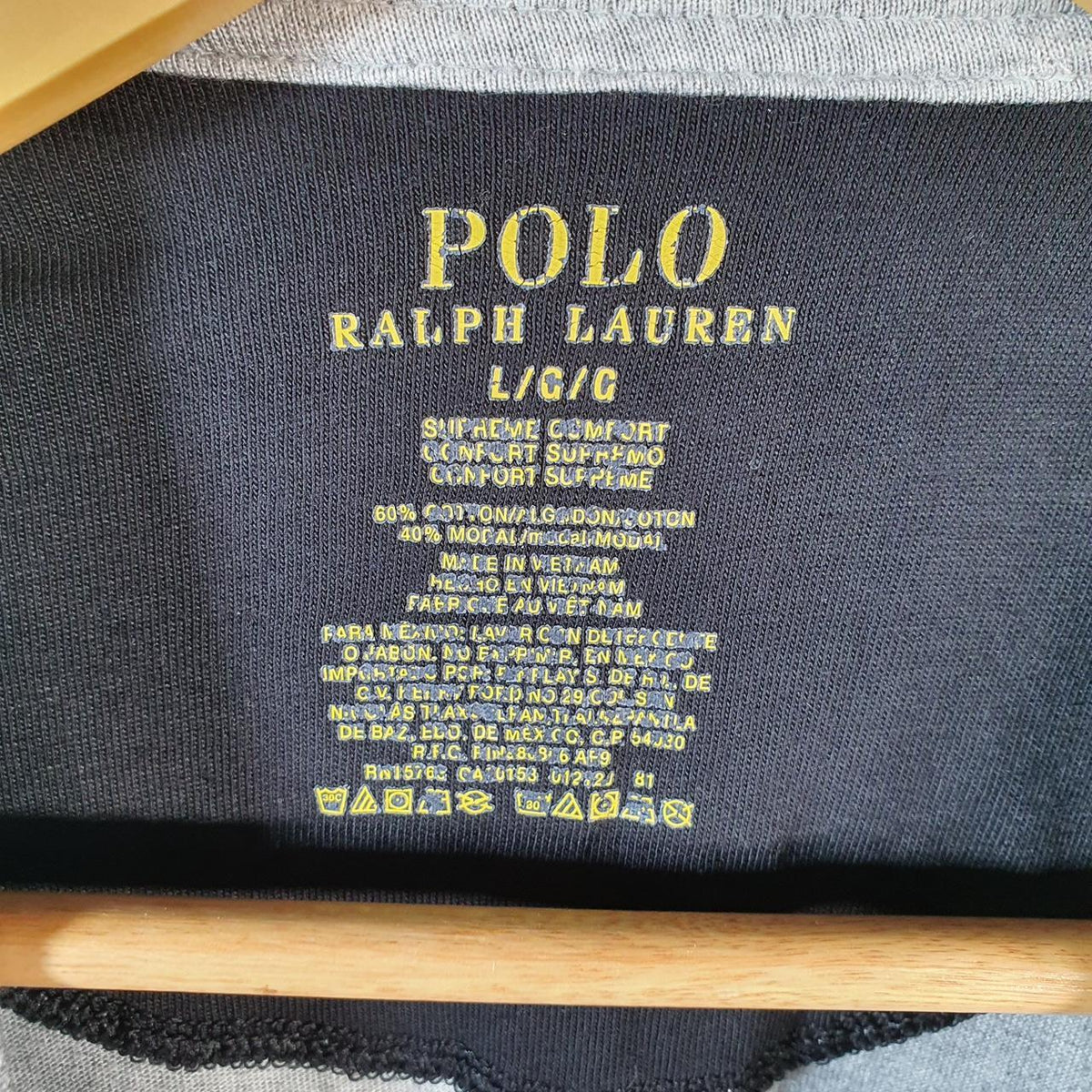 Vintage Ralph Lauren Polo T Shirt Men’s Large Grey Embroidered Pony Classic Fit C9123
