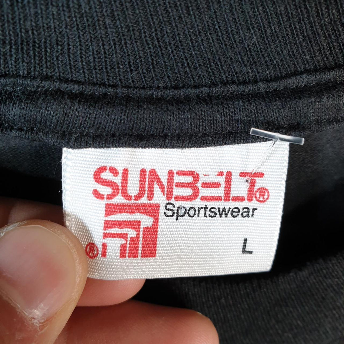 Vintage SunBelt Sportswear Graphic 90s Single Stitch T Shirt Men’s Large Black