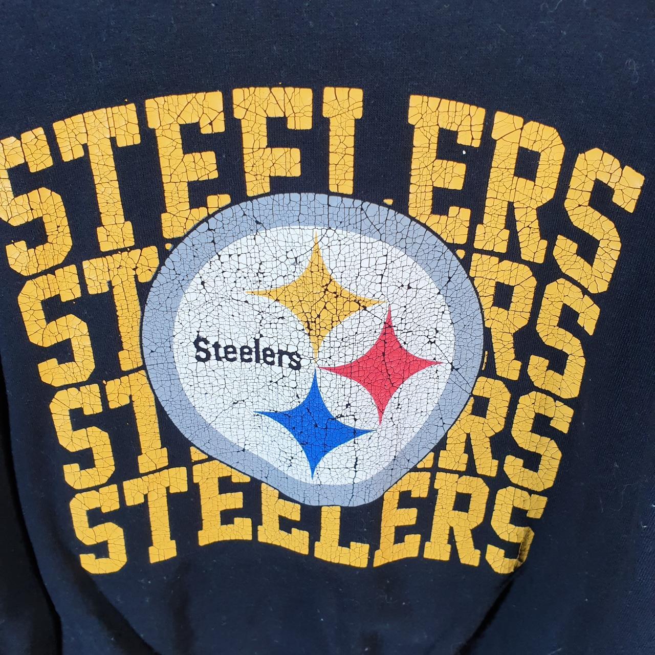 Vintage NFL Pittsburgh Steelers Sweatshirt Womens Large Black USA Pro Sport American Football