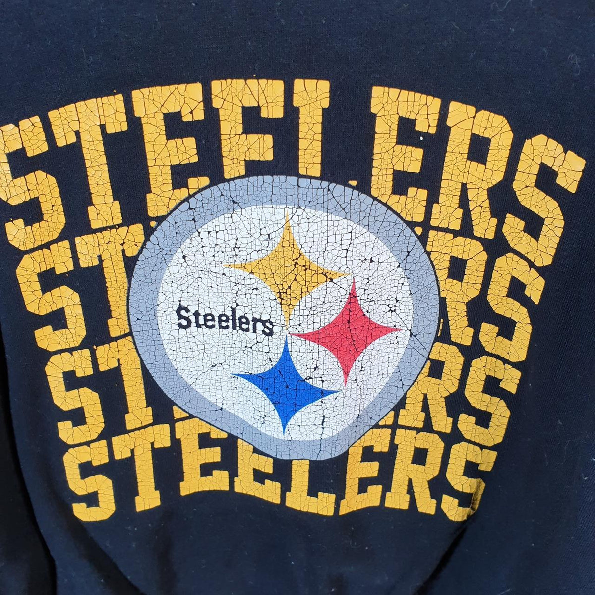 Vintage NFL Pittsburgh Steelers Sweatshirt Womens Large Black USA Pro Sport American Football
