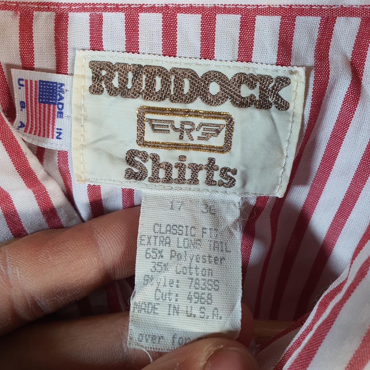 Vintage Ruddock Shirt Men’s XL Pink Striped Cotton Custom Fit
