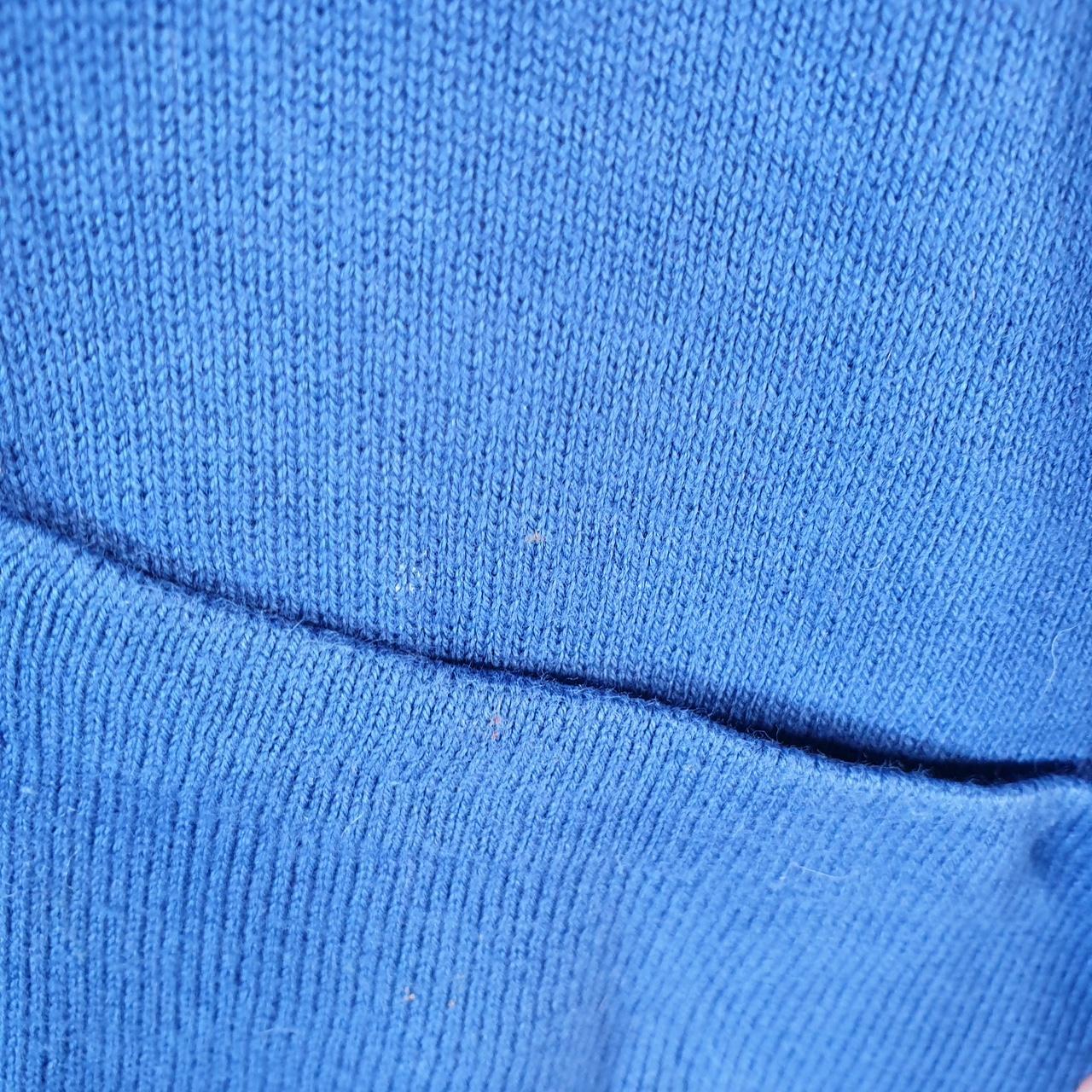 Vintage Eddie Bauer Knit Sweater Womens Medium Blue Y2K Pullover Pocket