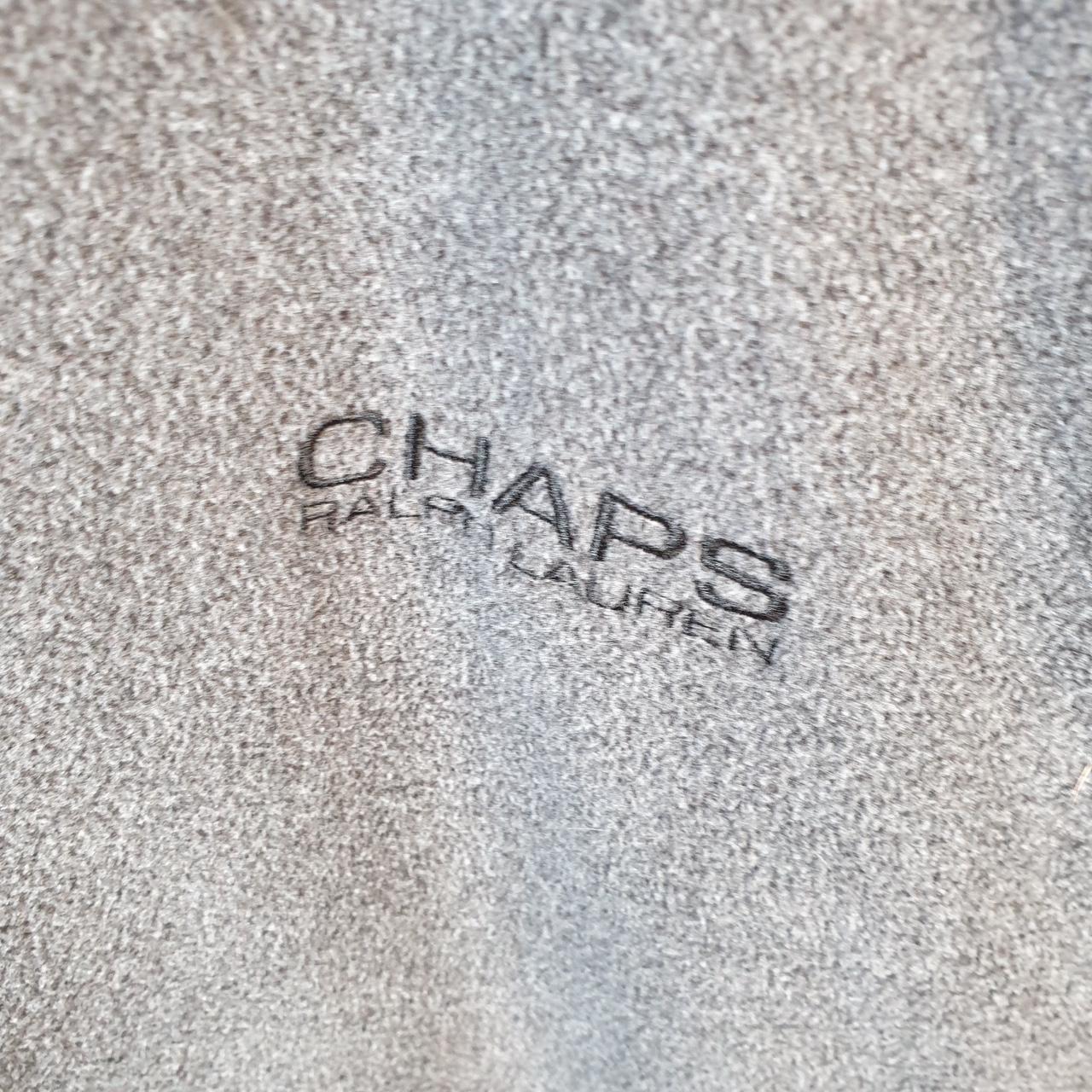 Vintage Chaps Ralph Lauren Full Zip Fleece Sweatshirt Mens 2XL Grey Logo Winter