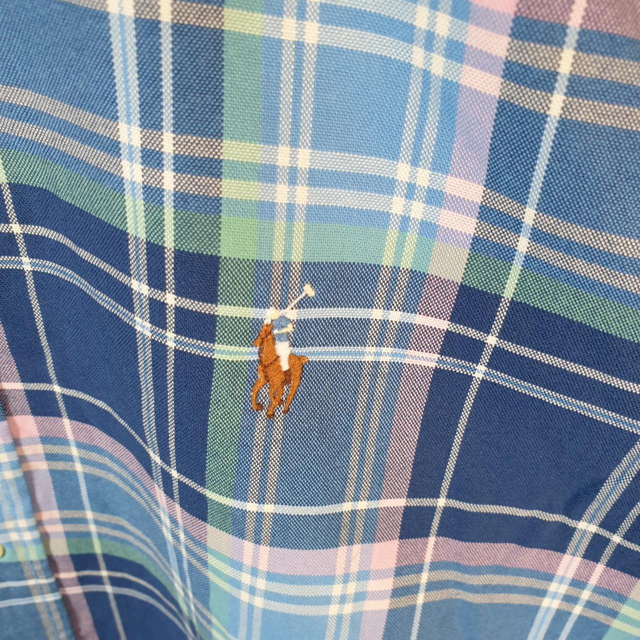 Vintage Ralph Lauren Button Down Shirt Men’s Medium Checkered Pony Cotton