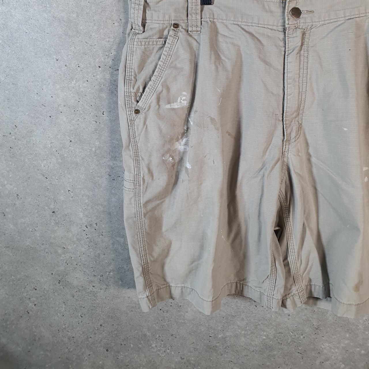 Vintage Carhartt Baggy Carpenter Shorts Jorts Cargo Men’s W40 Beige Relaxed Fit Workwear Big Fish Vintage