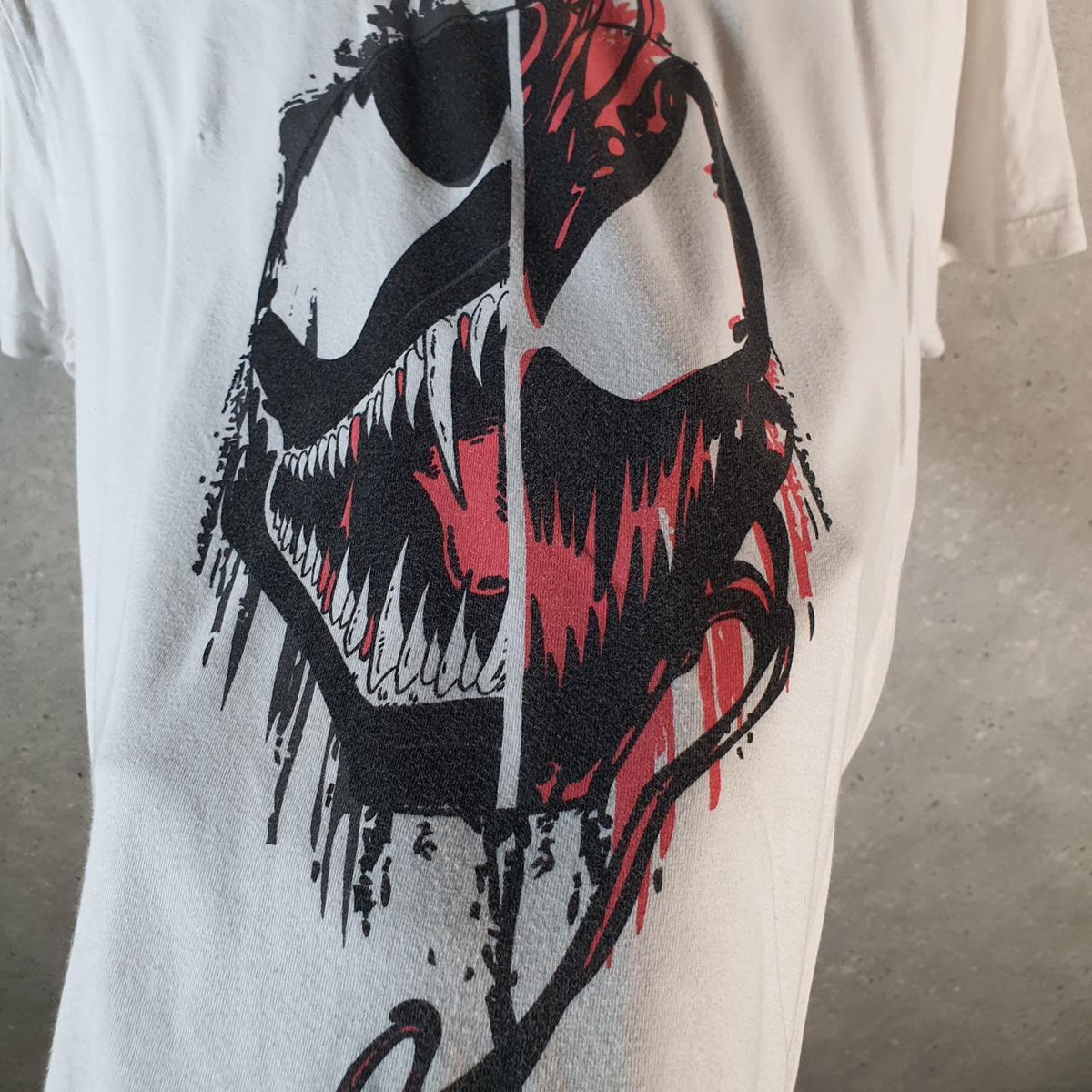 Vintage Marvel Venom Spiderman Mascara De Latex T Shirt Men’s Large White Graphic