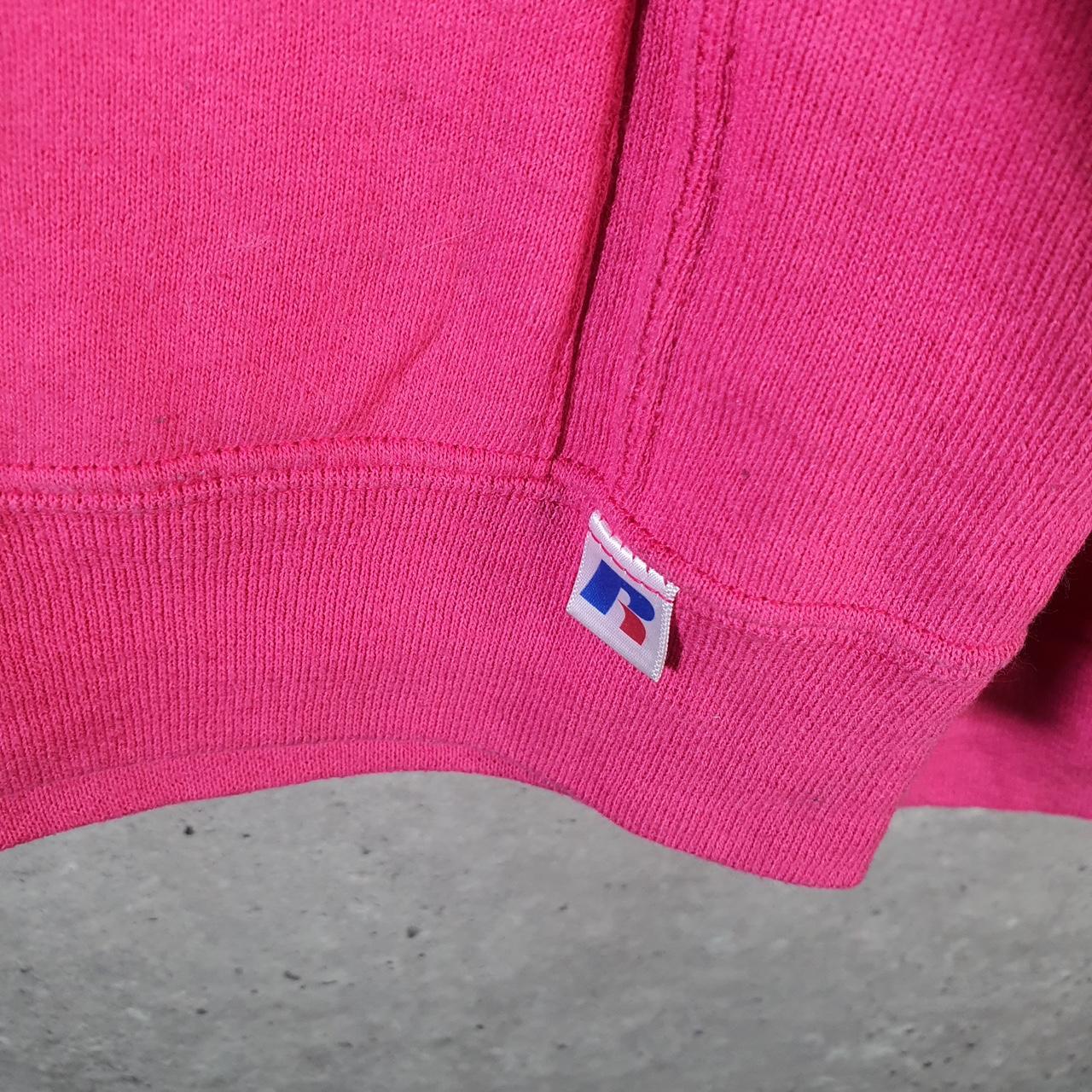 Vintage Russell Athletic Spellout Hoodie Womens Small Pink Pullover Baggy