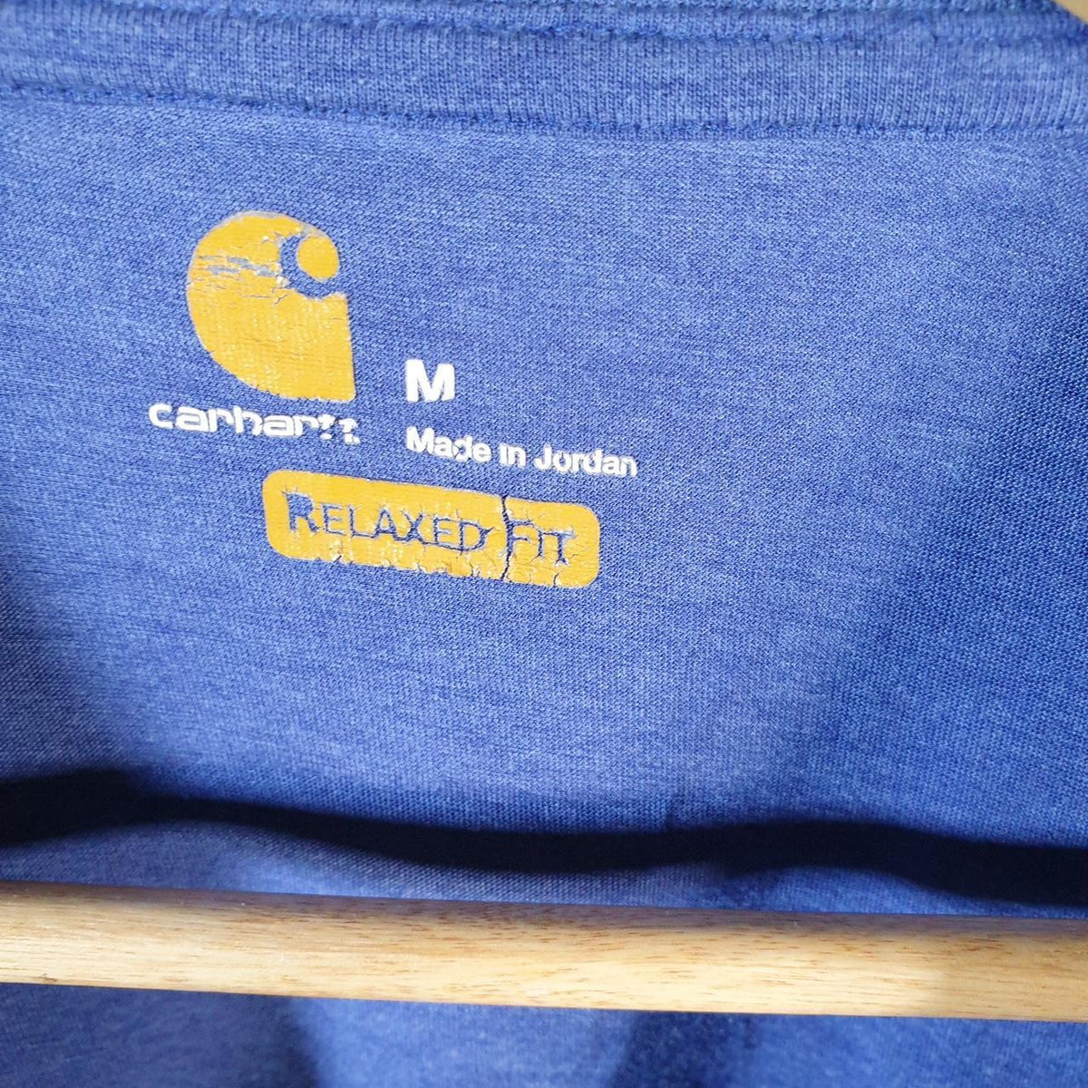 Vintage Carhartt Pocket T Shirt Men’s Medium Blue Workwear Chore Utility Relaxed Fit C9346