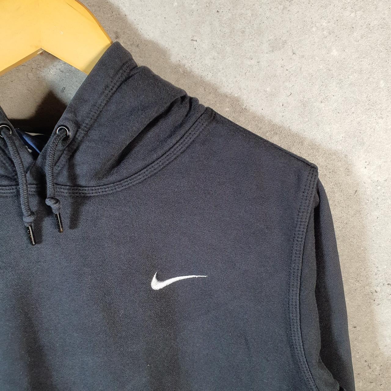 Vintage Nike Club Embroidered Hoodie Men’s Small Black Swoosh Y2K Pullover Logo