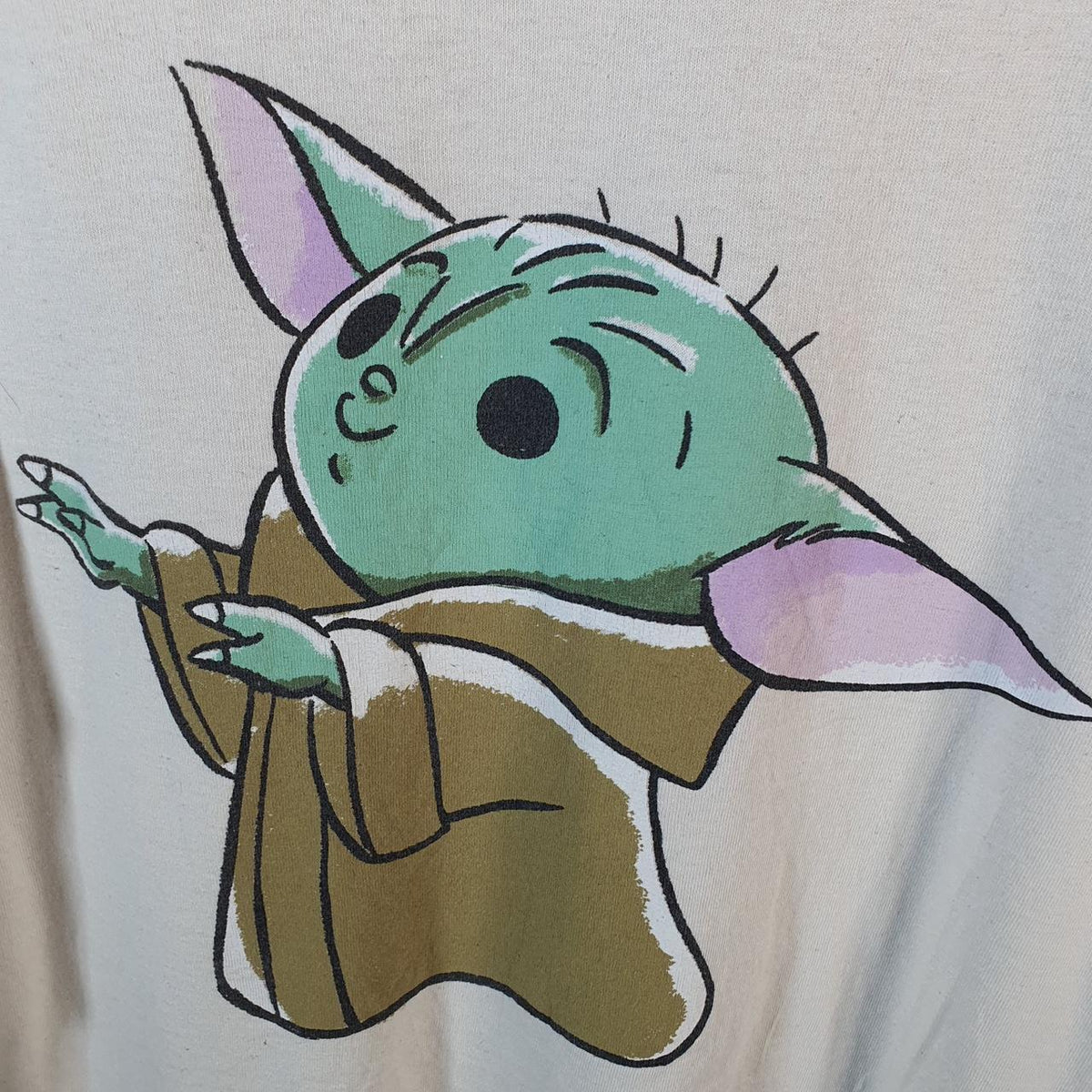 Vintage Star Wars Yoda T Shirt Shirt Men’s Medium White Logo Graphic Spellout