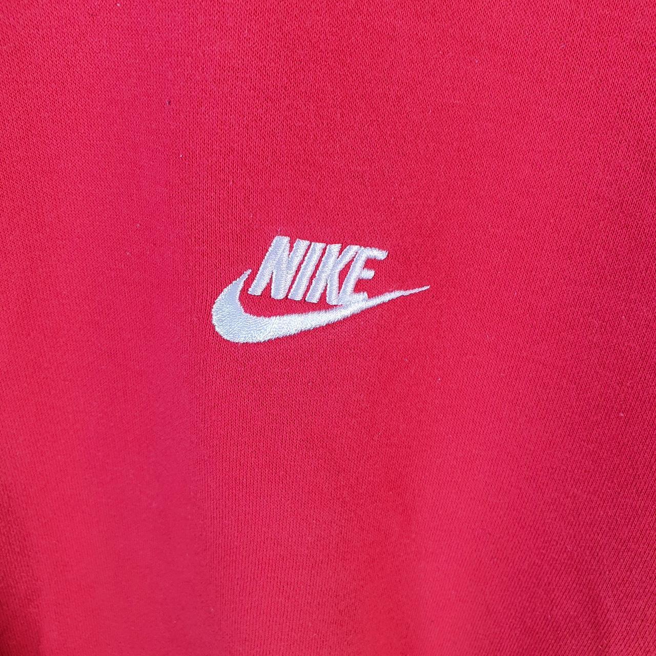 Vintage Nike Club Sweatshirt Mens Medium Red Swoosh Y2K Pullover Embroidered Logo