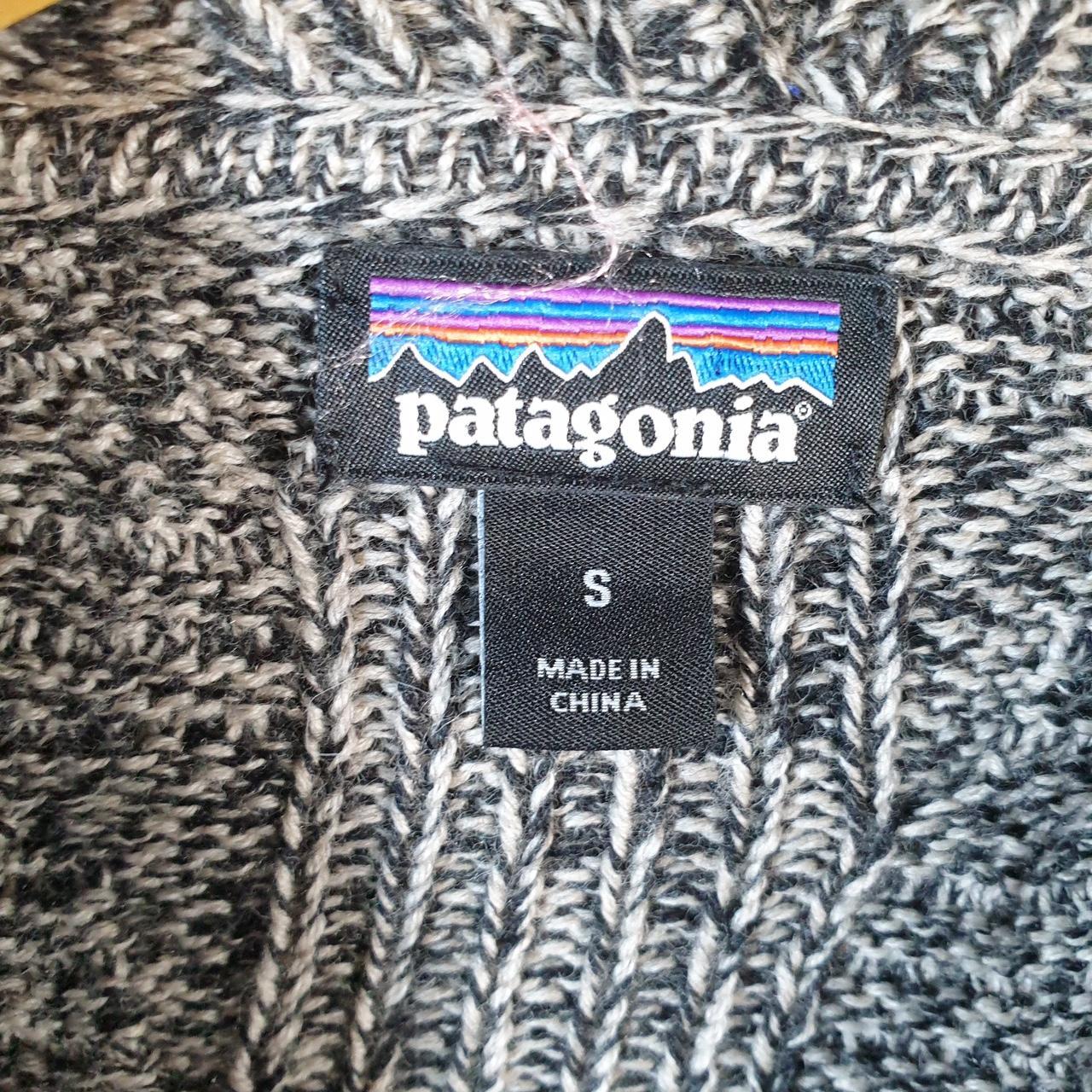 Vintage Patagonia Merino Cable Knit Cardigan Womens Small Grey Winter