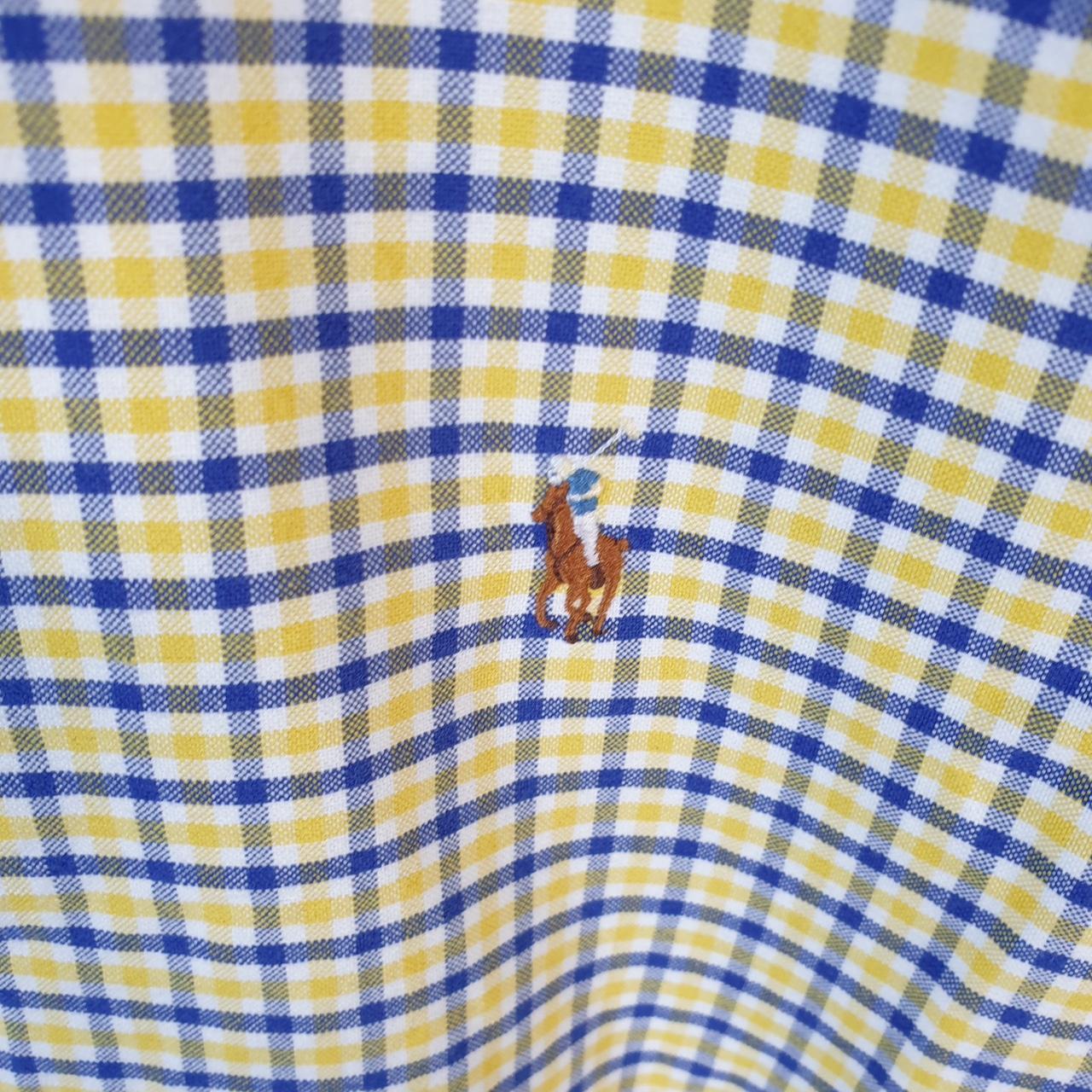Vintage Ralph Lauren Button Down Shirt Men’s XL Yellow Custom Fit Cotton Pony