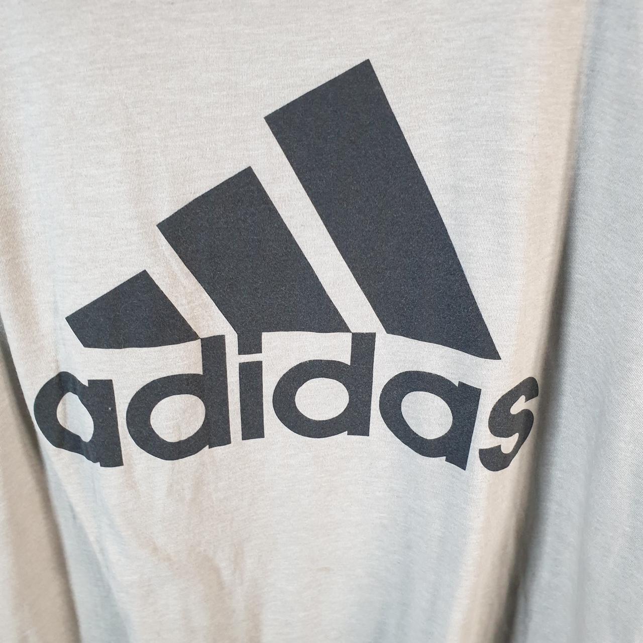 Vintage Adidas Go To Tee Performance T Shirt Men’s XL Grey Graphic Three Stripes Athletic