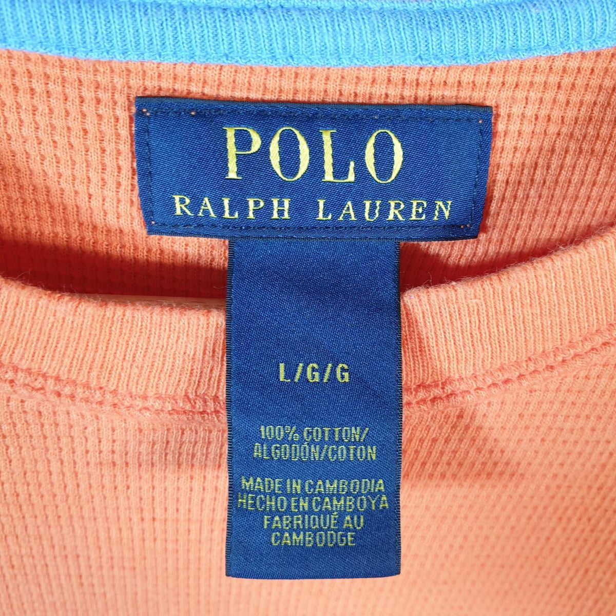 Vintage Ralph Lauren Polo T Shirt Men’s Large Orange Embroidered Classic Fit Pony C9154
