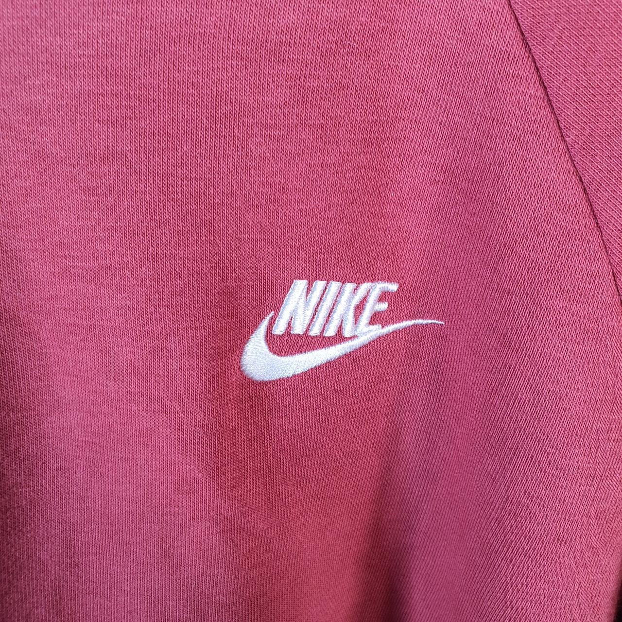 Vintage Nike Club Hoodie Womens Large Burgundy Red Swoosh Y2K Pullover Logo