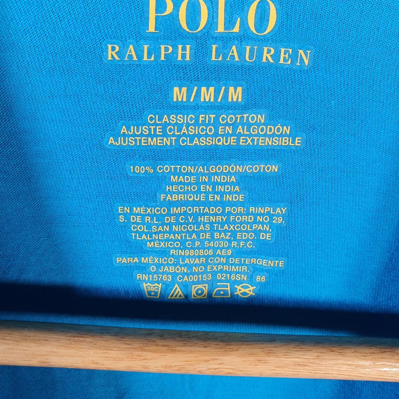 Vintage Ralph Lauren Polo T Shirt Men’s Medium Blue Embroidered Pony Classic Fit C9120
