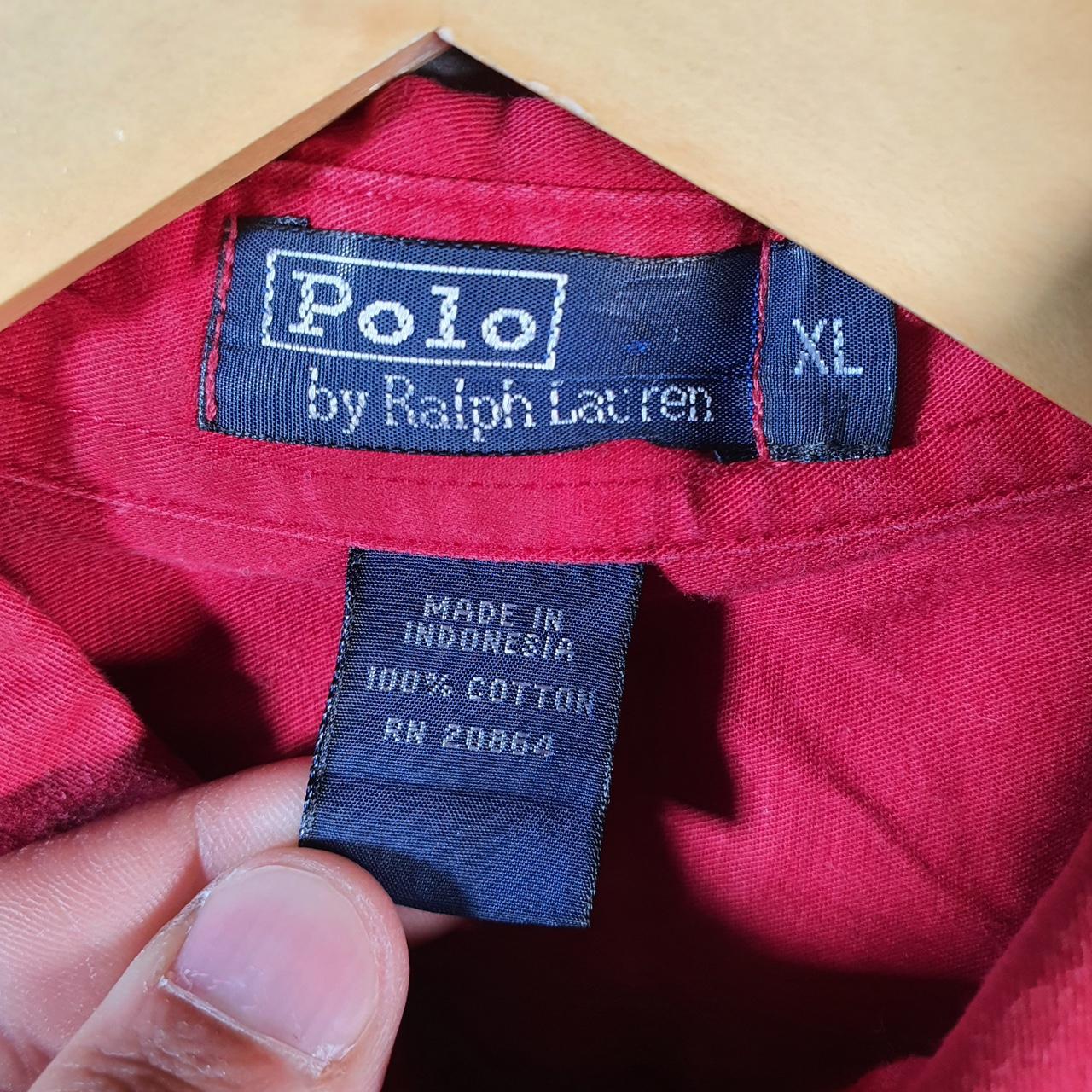 Vintage Ralph Lauren Button Down Shirt Men’s XL Red Slim Fit Pony Cotton