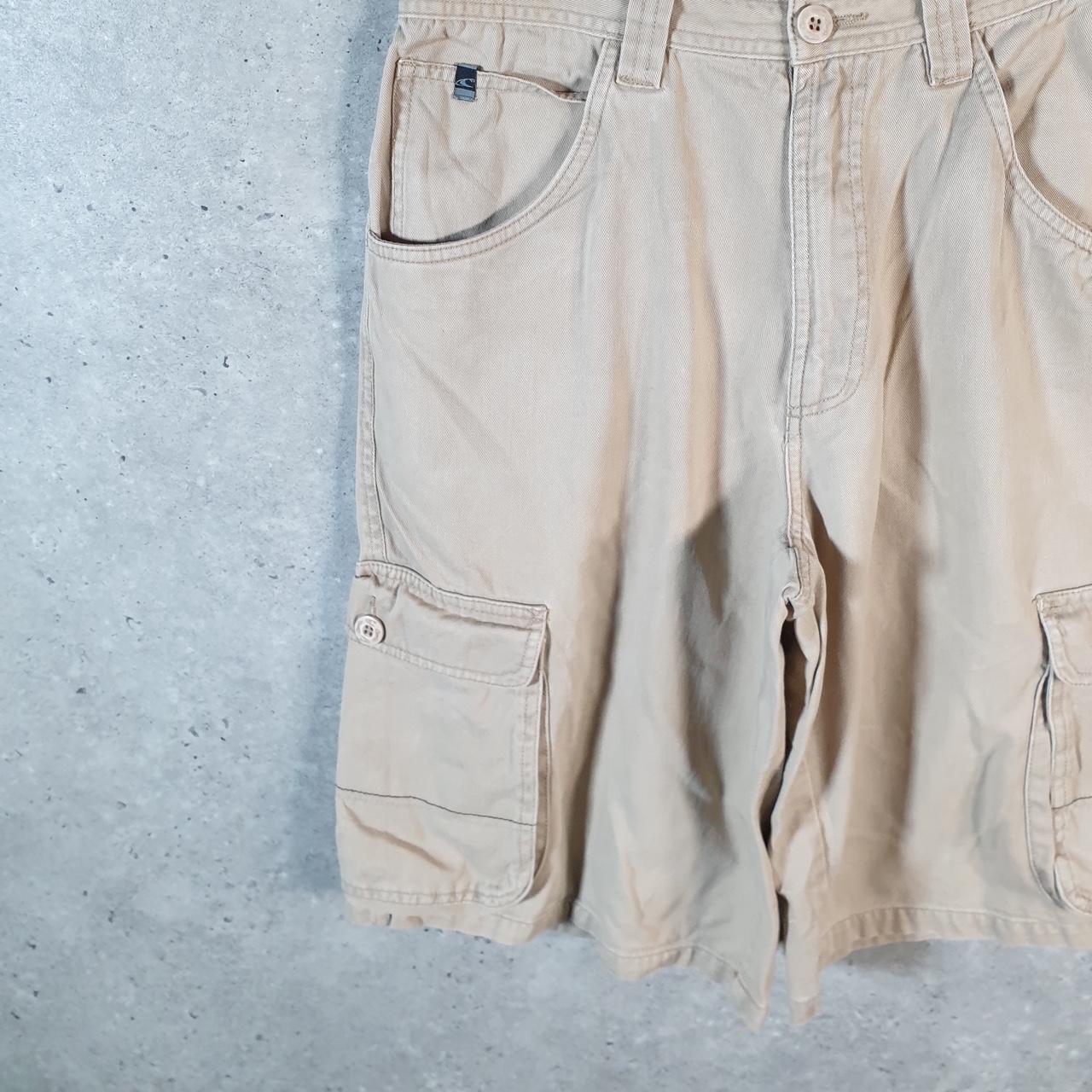 Vintage O’Neill Baggy Y2K Hip Hop Jeans Shorts Jorts Mens W29 Beige Denim USA Big Fish Vintage