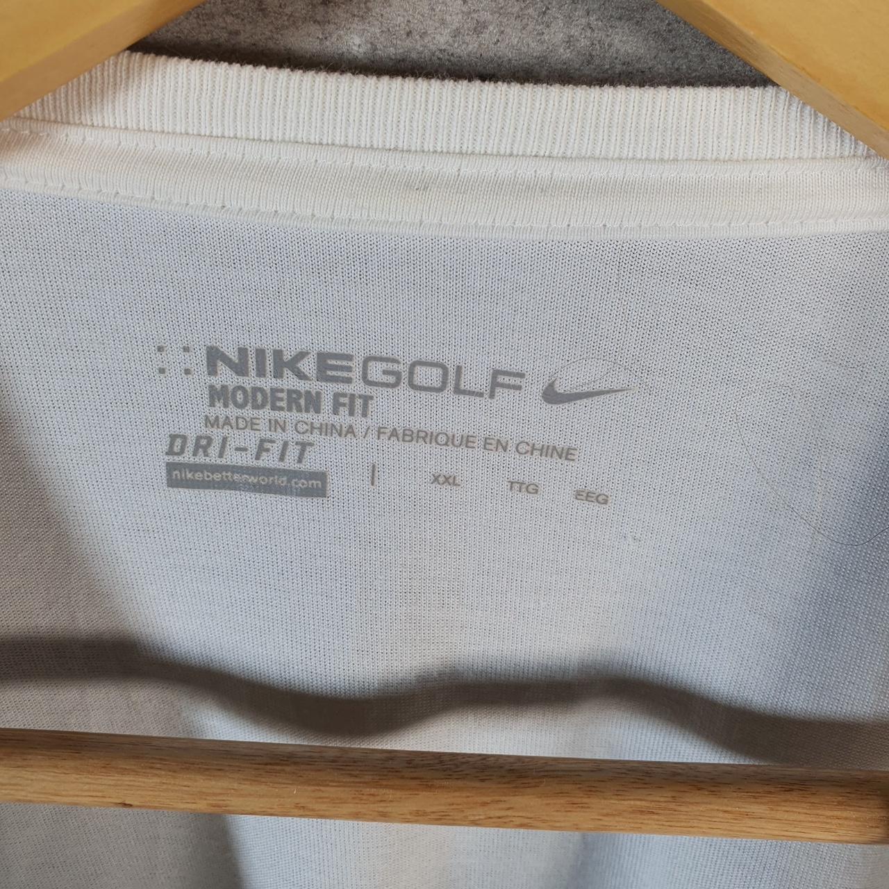 Vintage Nike Golf Dri Fit T Shirt Shirt Men’s 2XL White Logo Athletic C9836