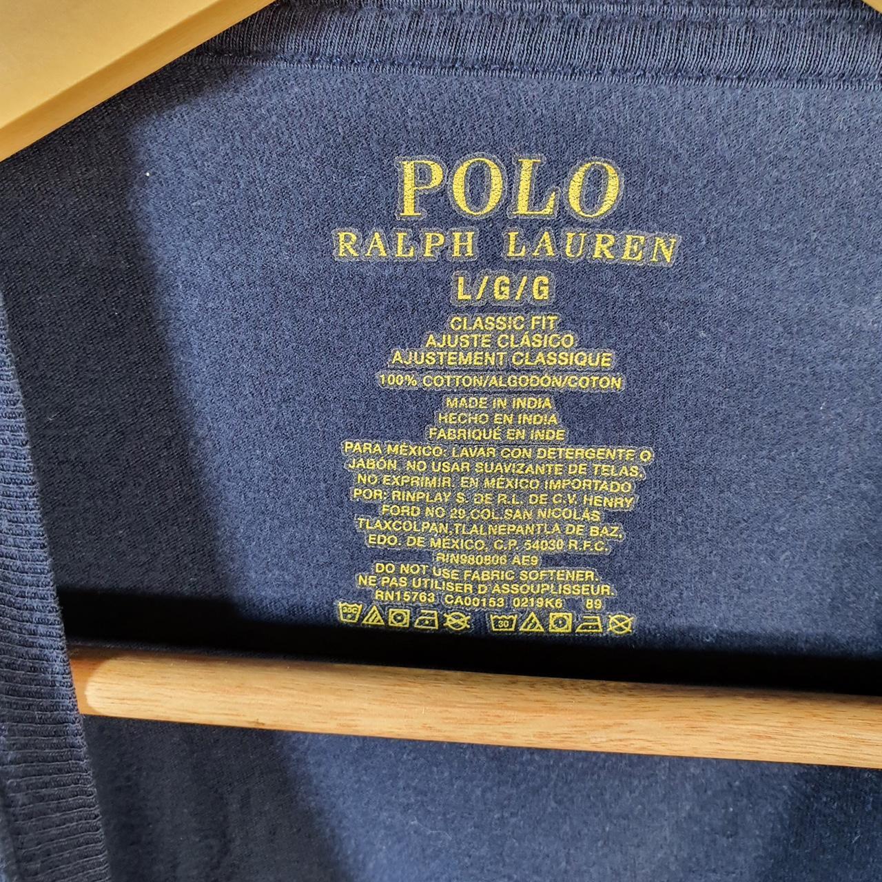 Vintage Ralph Lauren Polo T Shirt Men’s Large Blue Embroidered Pony Classic Fit C9128