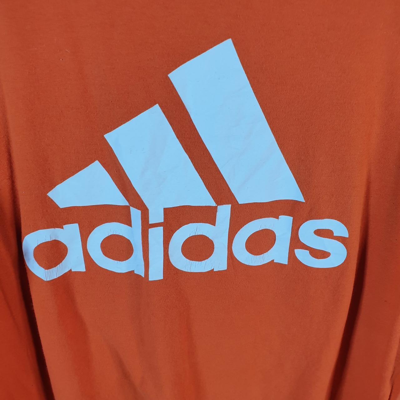 Vintage Adidas Go To Tee T Shirt Men’s Large Graphic Orange Three Stripes Logo Athletic