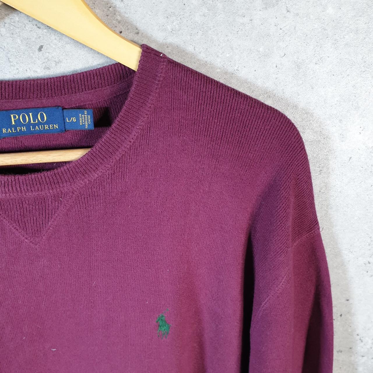 Vintage Ralph Lauren Polo Sweatshirt Men’s Large Burgundy Cotton Pullover Pony