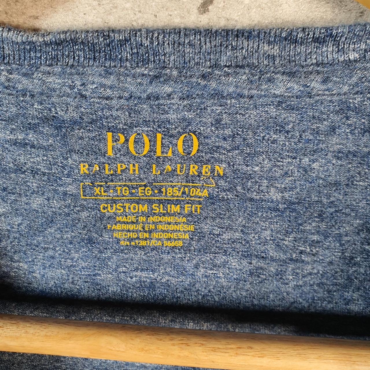 Vintage Ralph Lauren Polo Sport T Shirt Men’s XL Blue Custom Slim Fit Embroidered Pony C8706