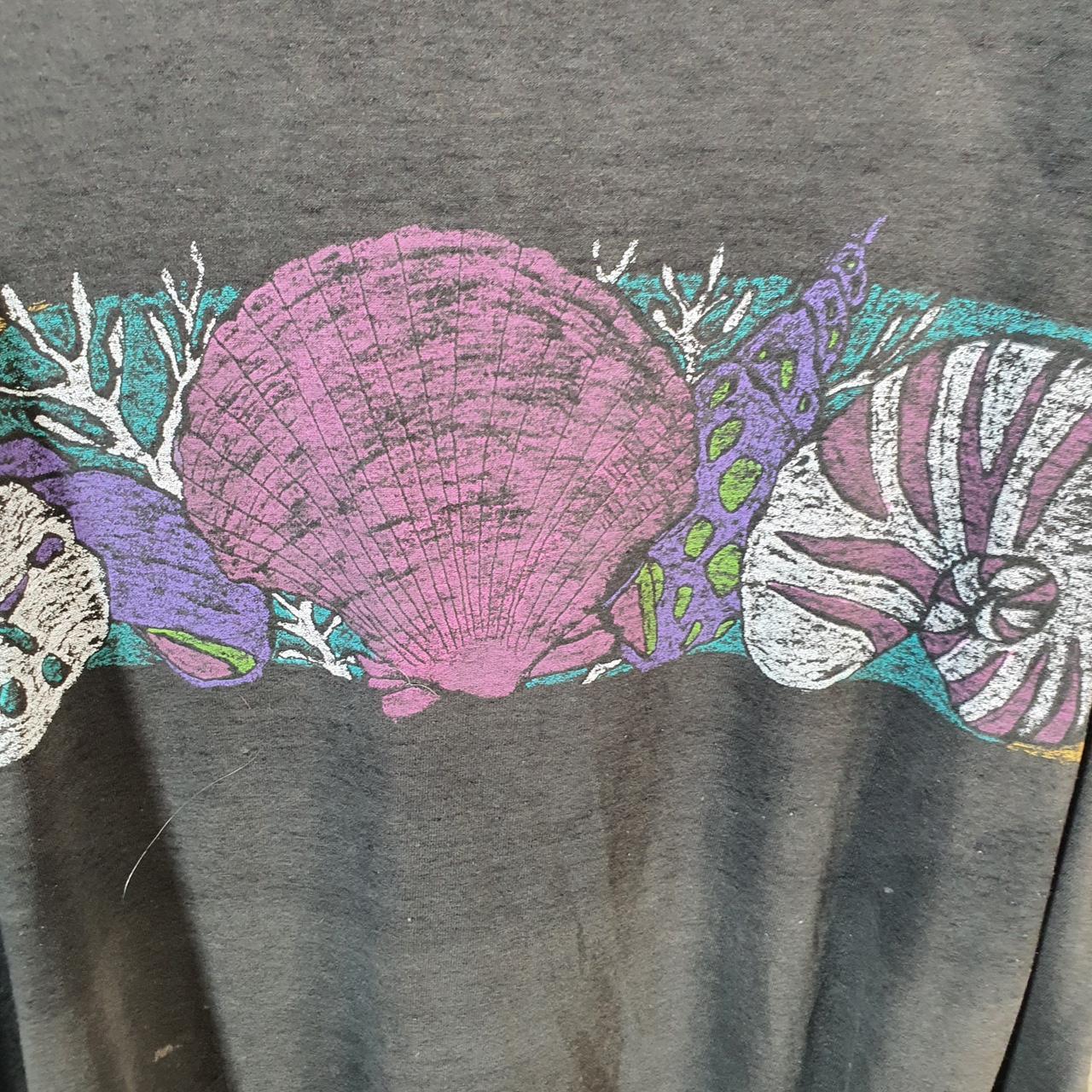 Vintage Platinum Plus Sea Shells Horse 90s USA Single Stitch T Shirt Men’s 3XL Black