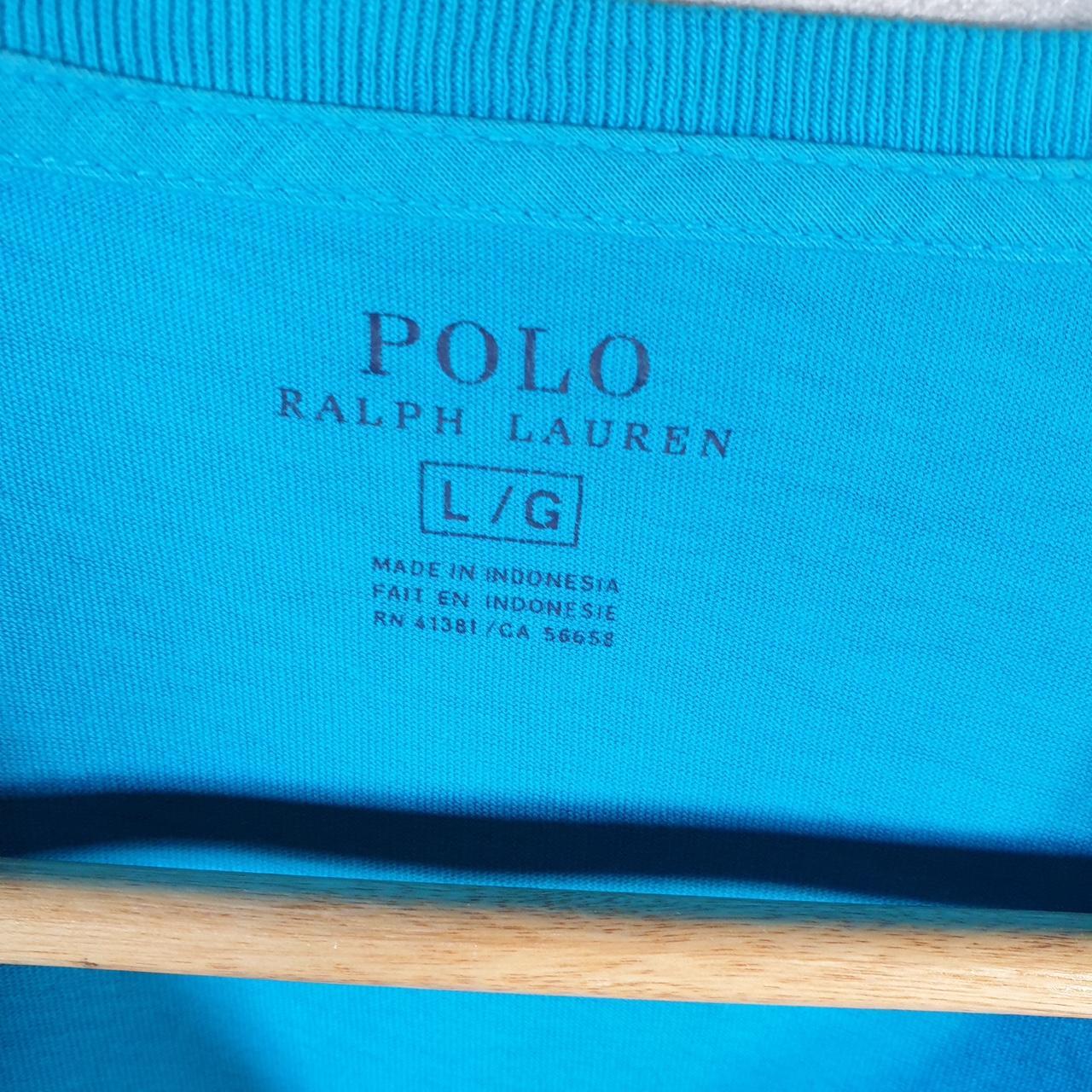 Vintage Ralph Lauren Polo T Shirt Men’s Large Blue Embroidered Pony Classic Fit C9159